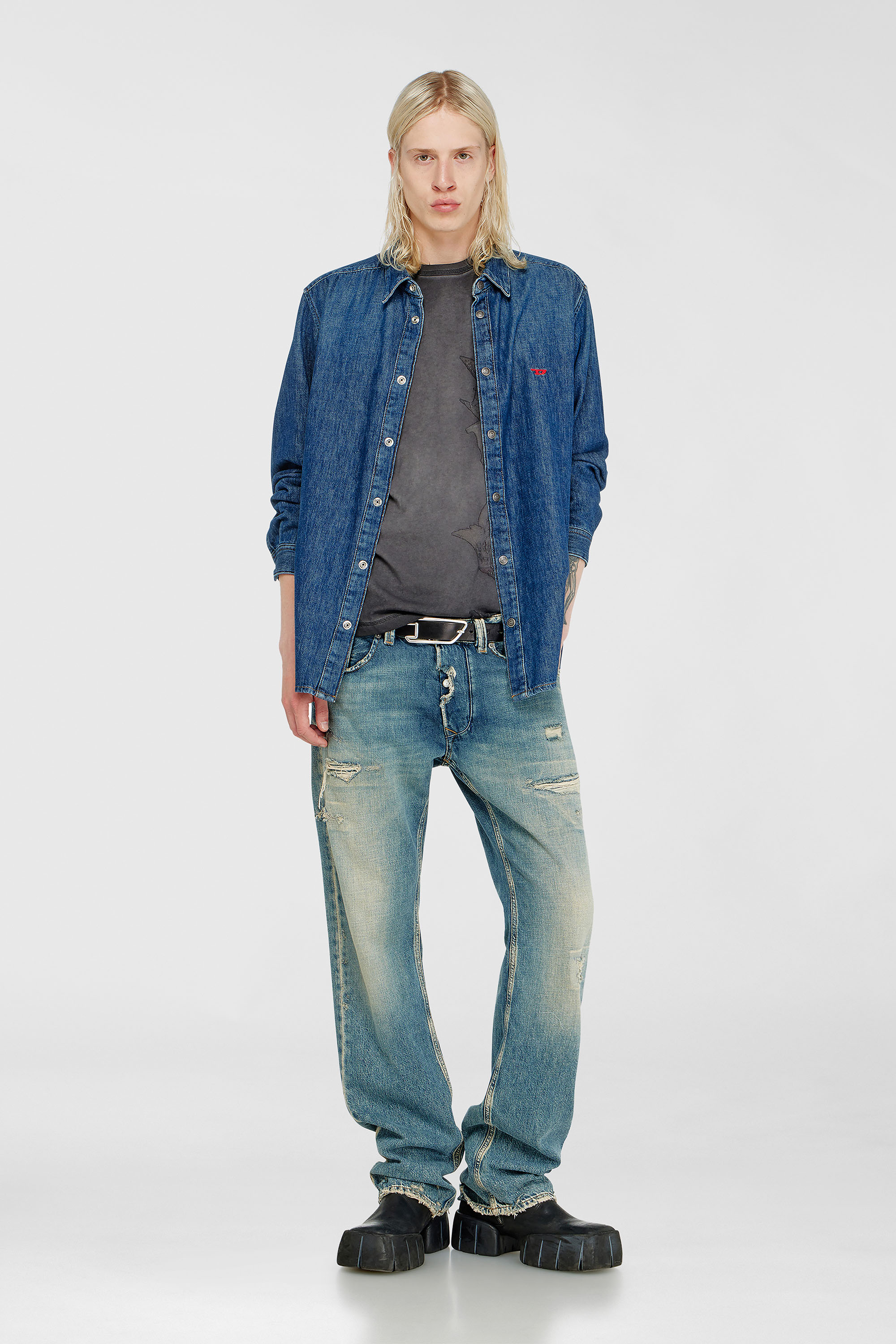 Diesel - T-RAWBISCO, D&eacute;bardeur sans manches avec graphismes emboss&eacute;s Homme in Gris - 2