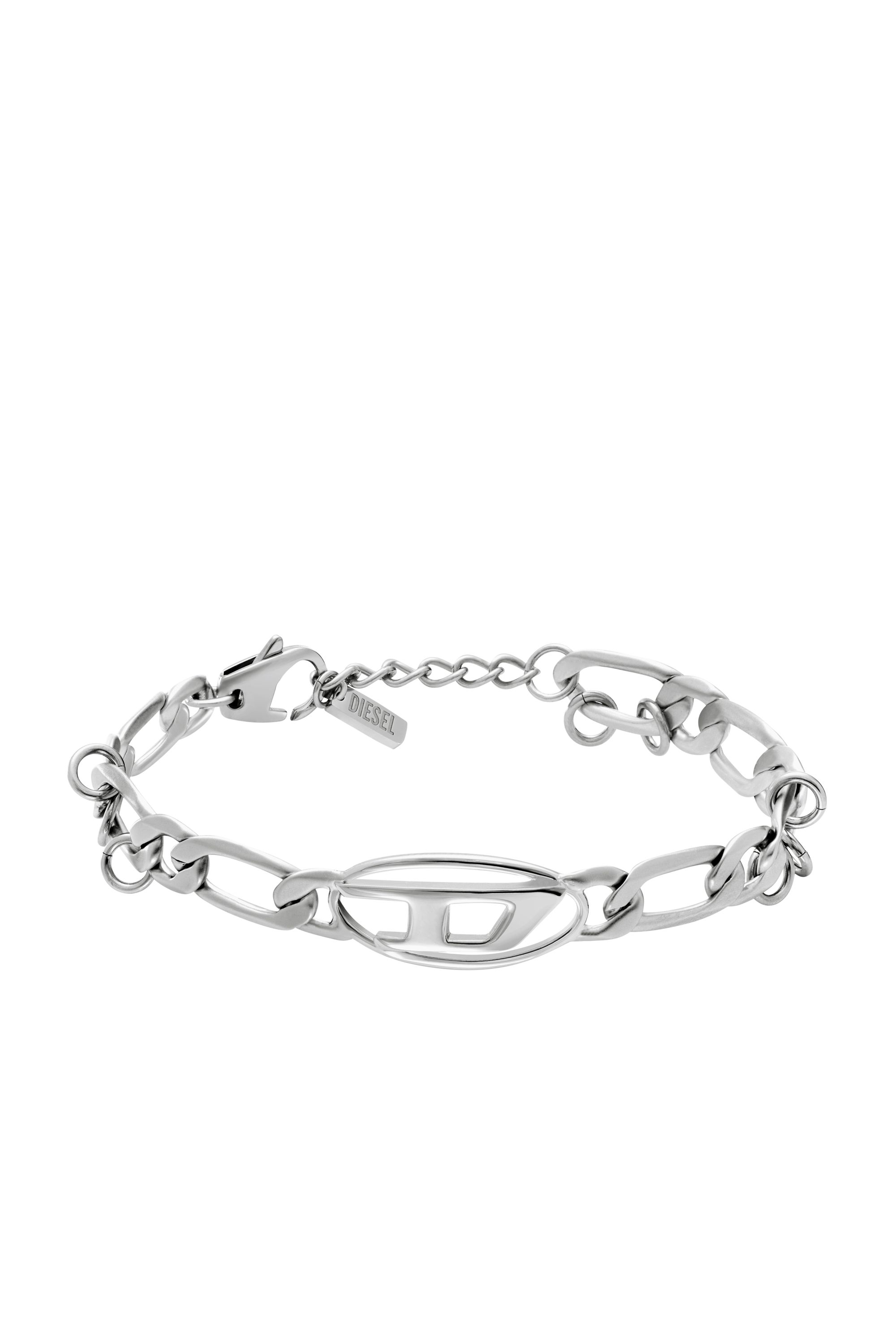 Diesel - DX1599040, Bracelet chaîne en acier inoxydable et laiton Mixte in Gris argenté - 1