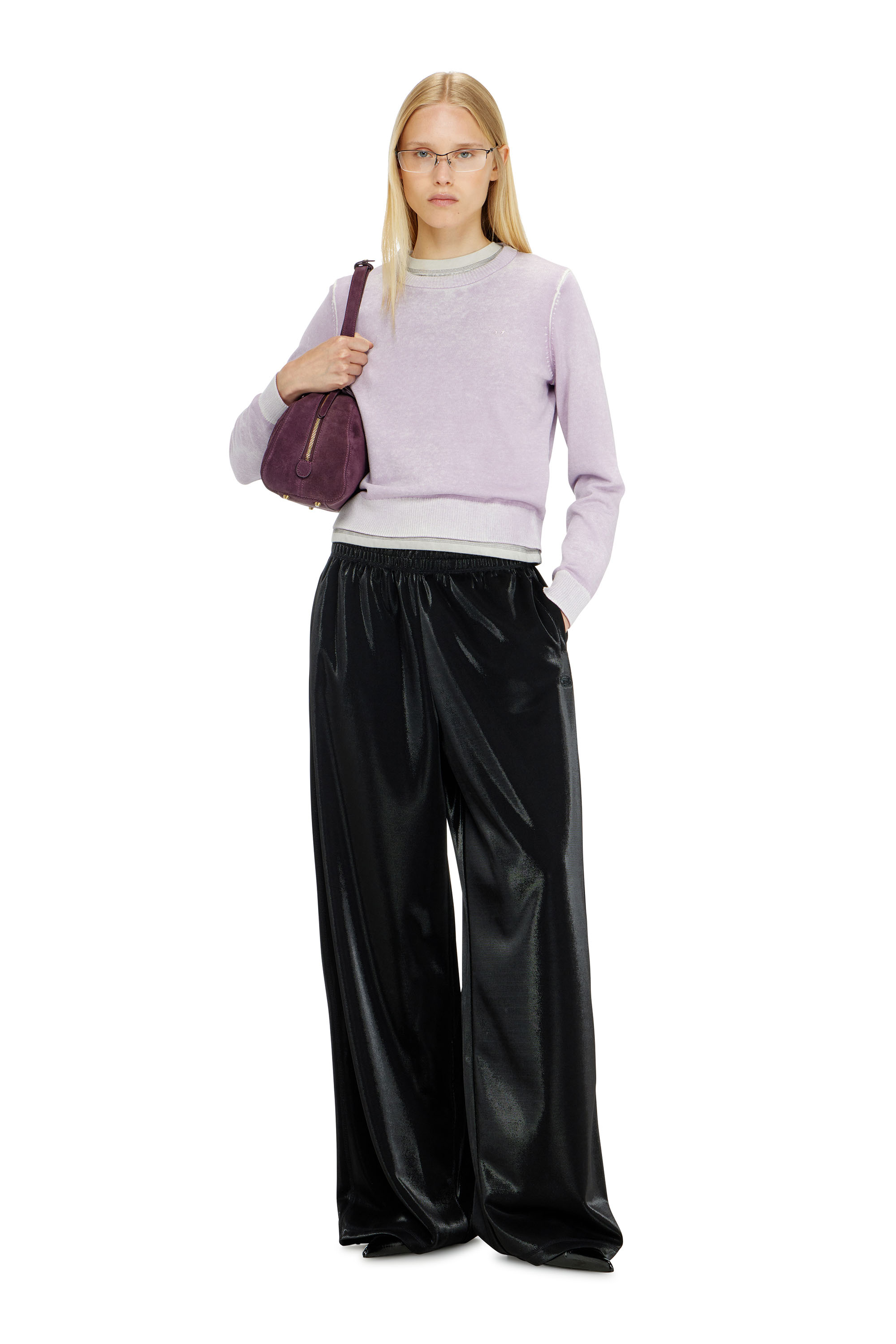 Diesel - P-ROSY, Pantalon de surv&ecirc;tement en piqu&eacute; brillant Femme in ToBeDefined - 1