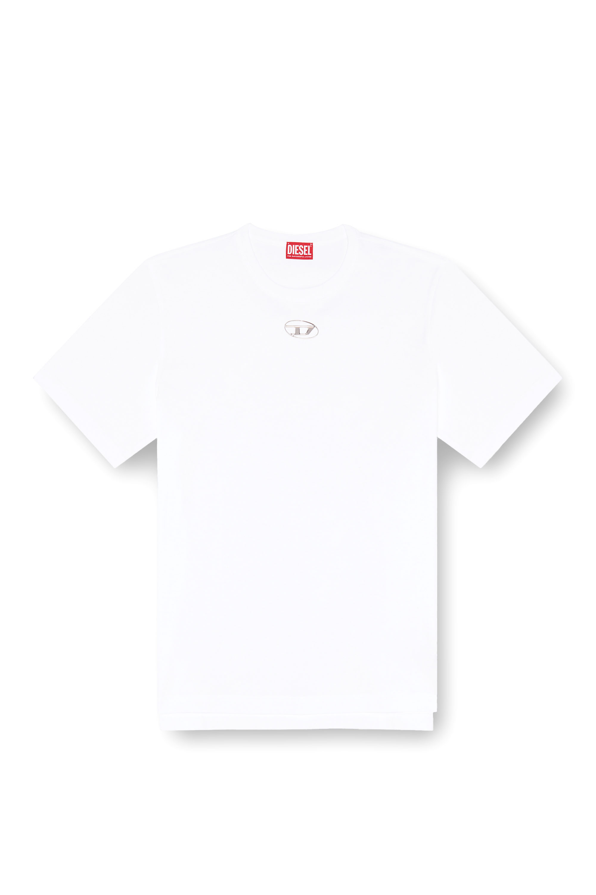 Diesel - T-JUST-OD, T-shirt avec logo moulé par injection Homme in Blanc - 3
