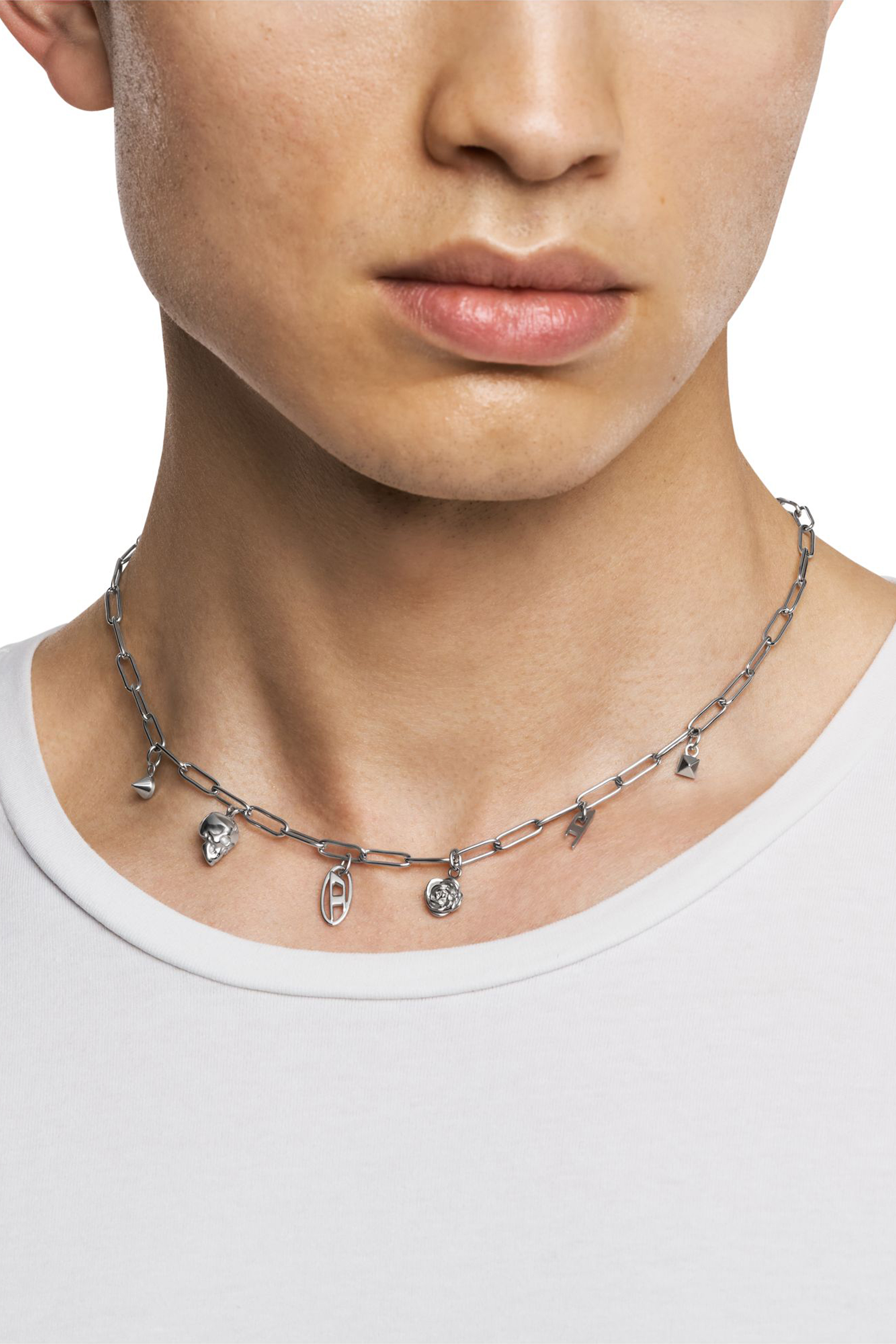 Diesel - DX1605040, Collier à breloques en acier inoxydable Mixte in Gris argenté - 4