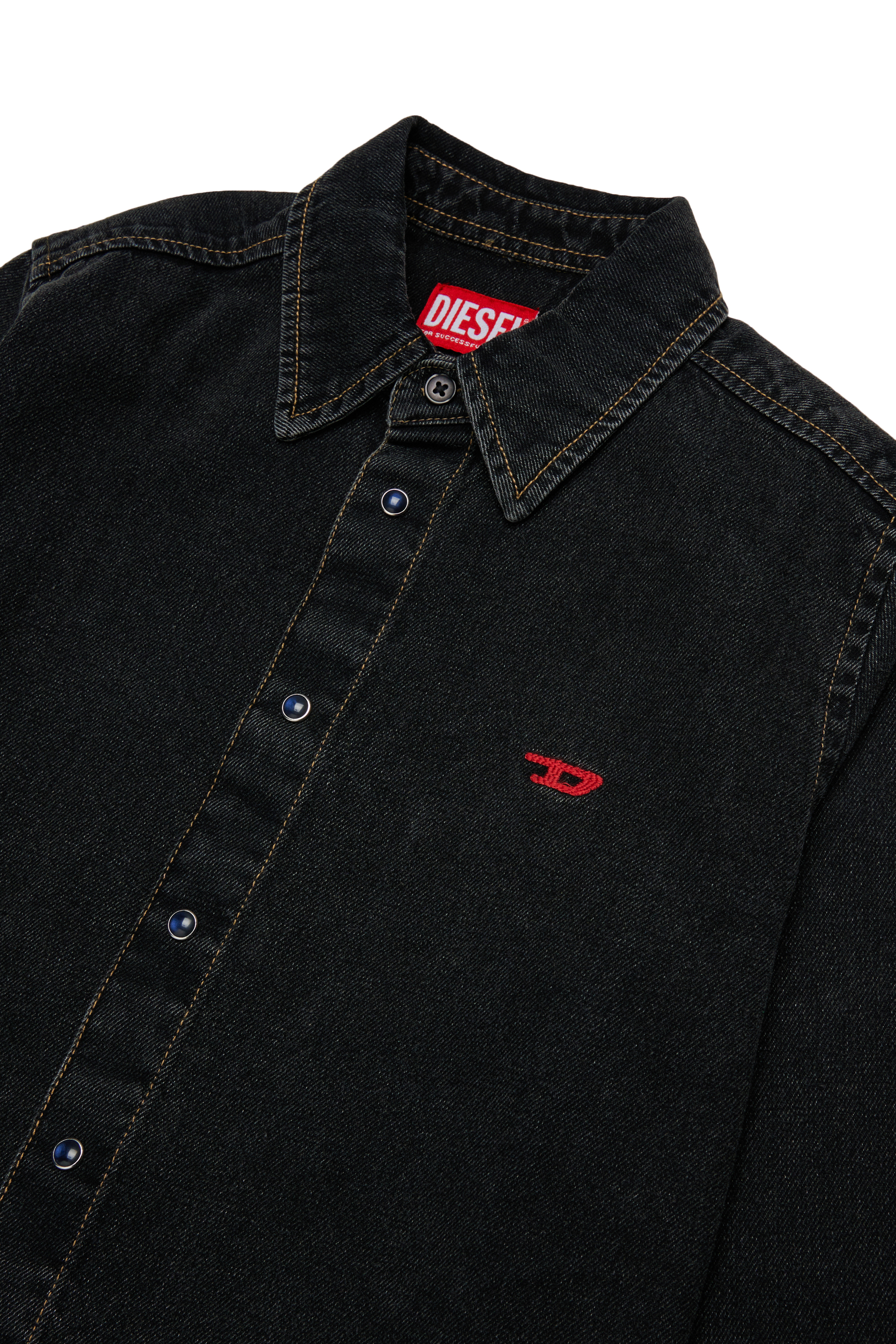 Diesel - CSIMPLY-OVER, Chemise en denim avec broderie logo D Homme in Noir - 3