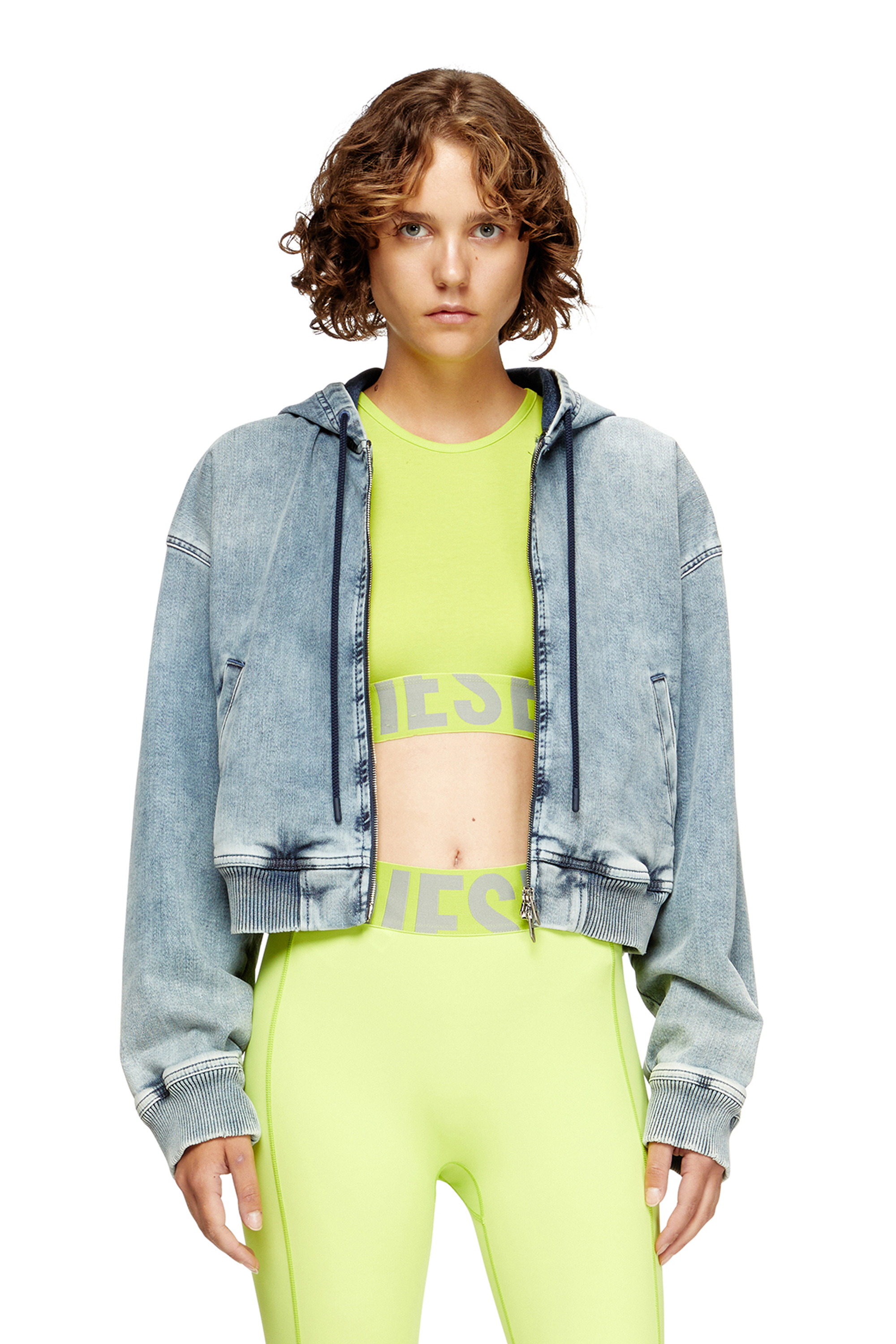 Diesel - ADA-D-POP, Débardeur crop avec logo découpé Femme in Vert - 4