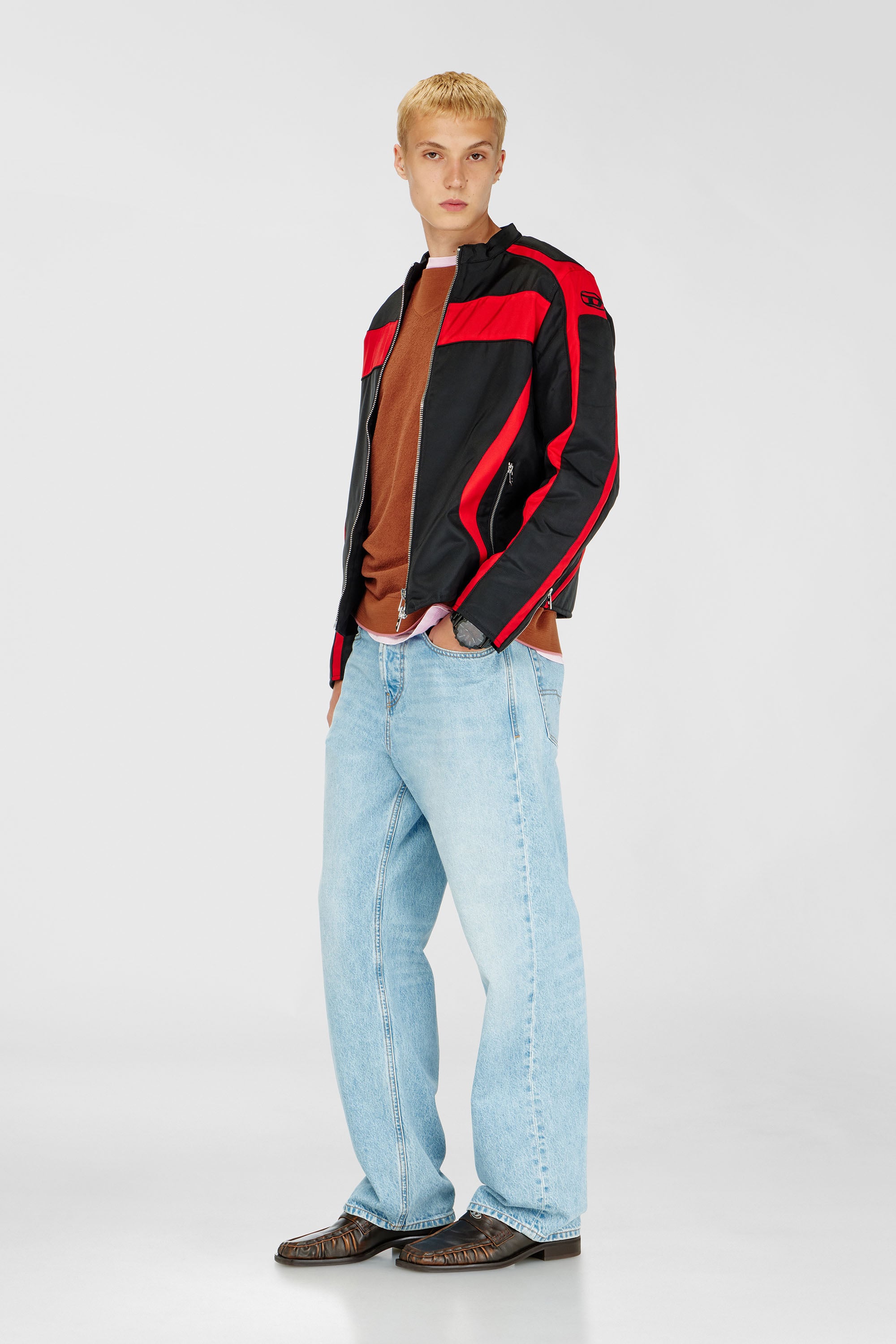 Diesel - J-ADAM-PDAI, Veste biker en toile &agrave; blocs de couleur Homme in Polychrome - 2