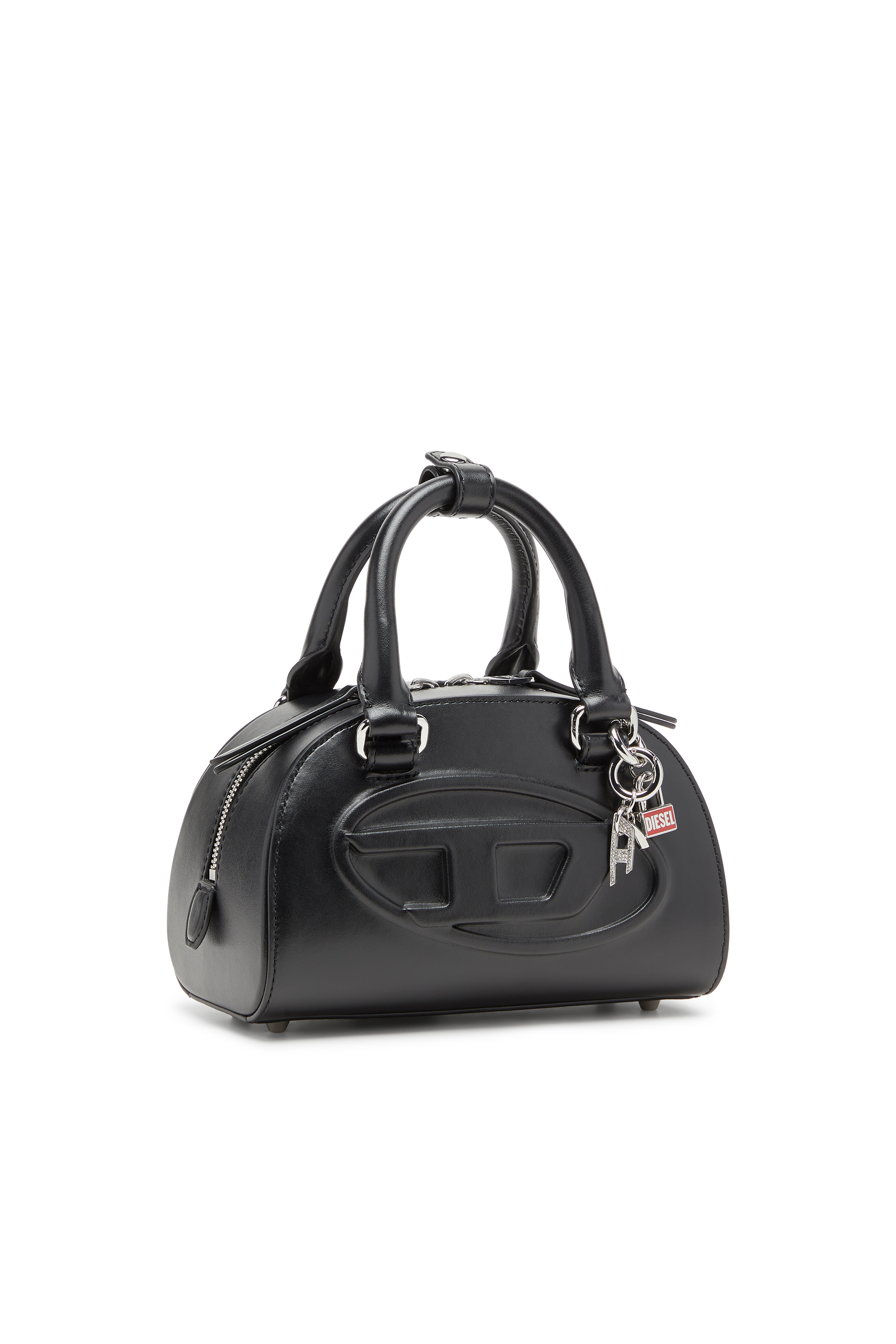 Diesel - 1DR DOME TOP HANDLE, Woman's 1DR Dome-Leather bowling bag in Black - 6