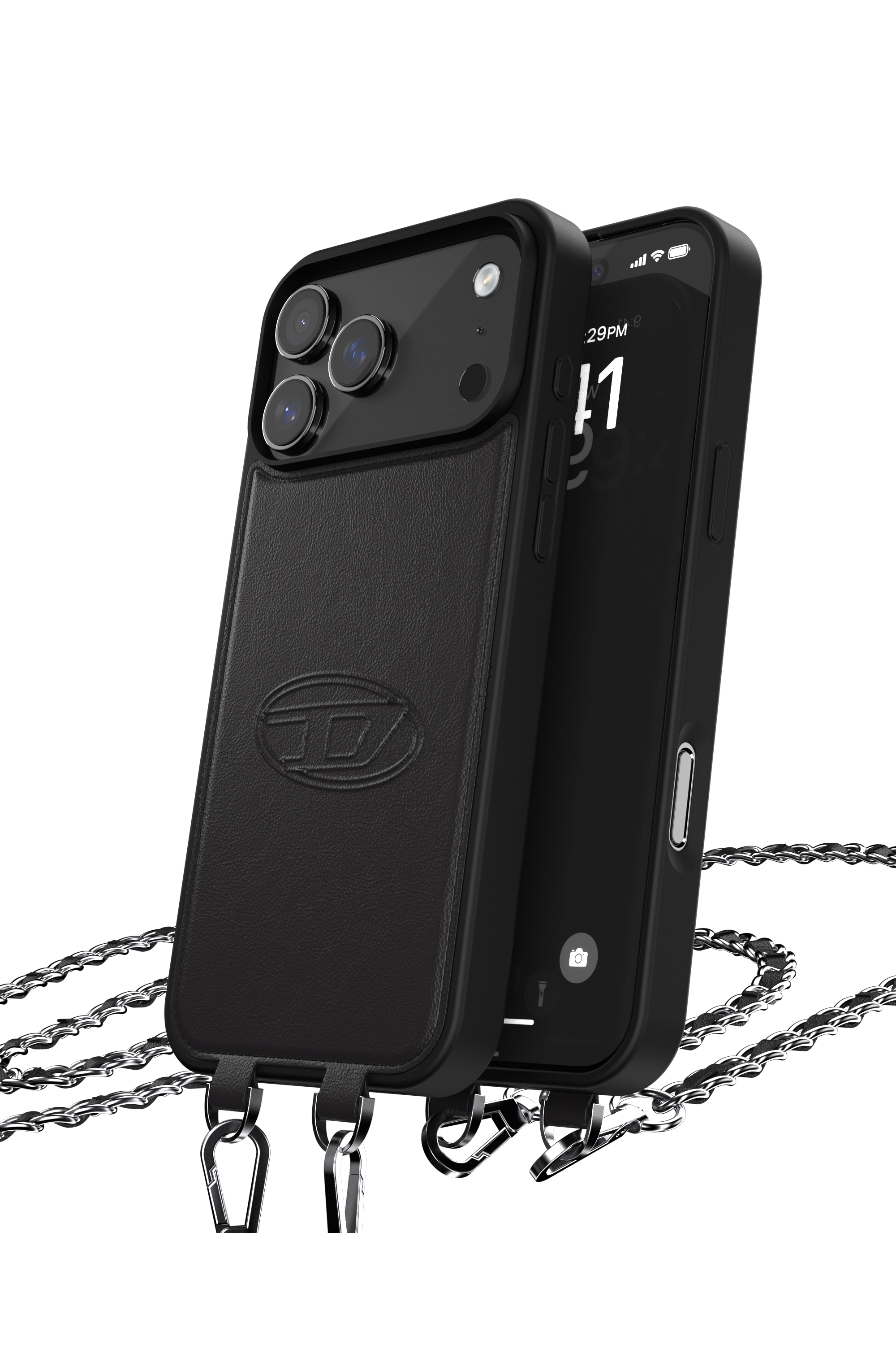 Diesel - 60663 MOULDED CASE, Coque Oval D avec dragonne et MagSafe pour iPhone 17 Pro Max Mixte in Noir - 3