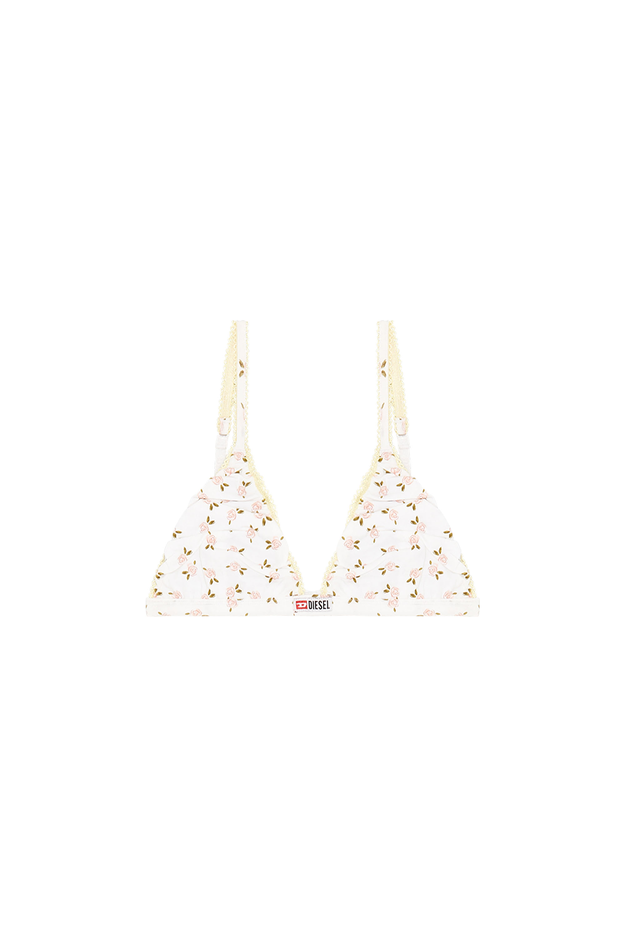 Diesel - JANA-D-CORE, Woman's Cotton triangle bra with all-over floral print in White - 2