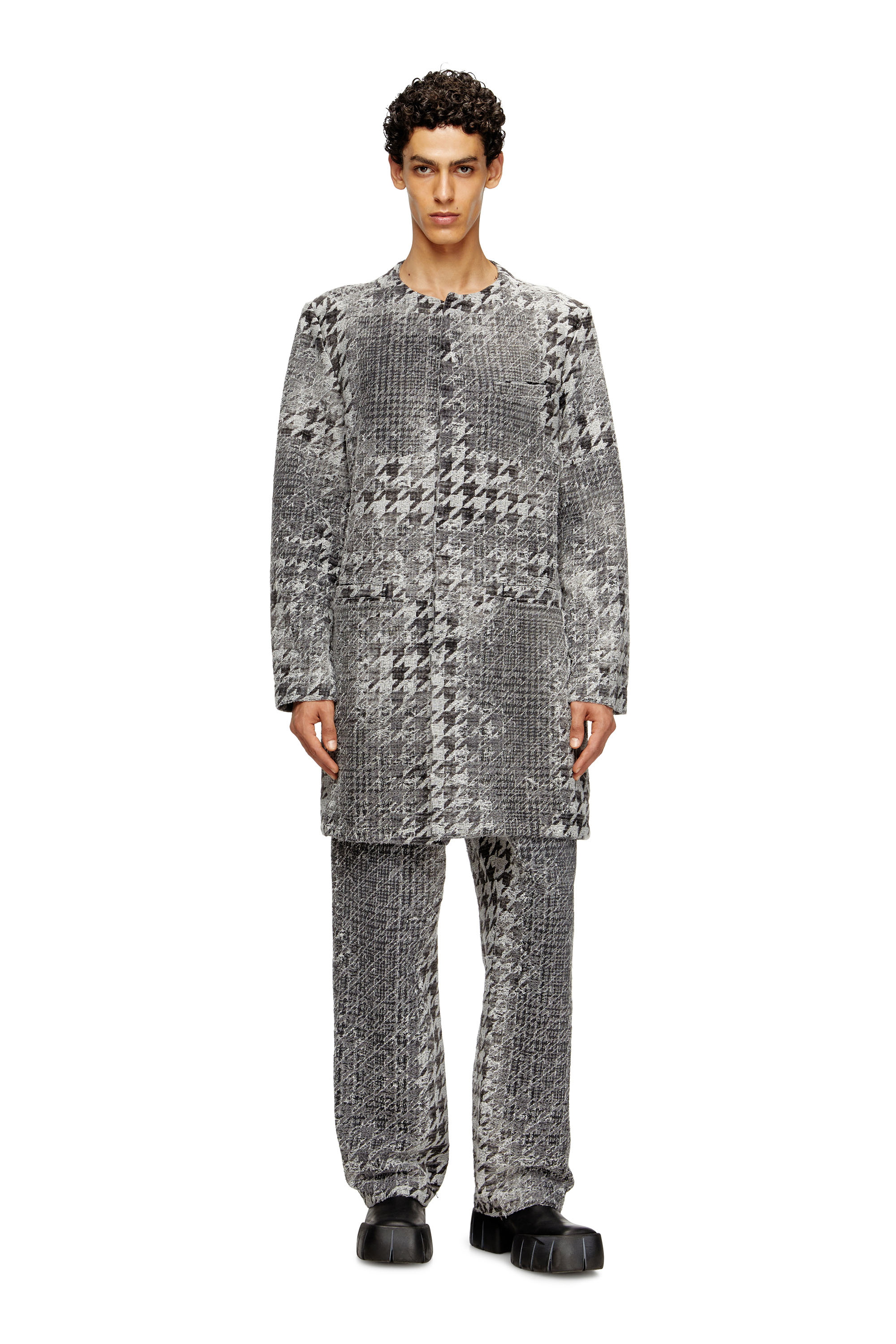 Diesel - D-LOT-FSH, Manteau en denim jacquard motif Prince-de-Galles Mixte in Polychrome - 3