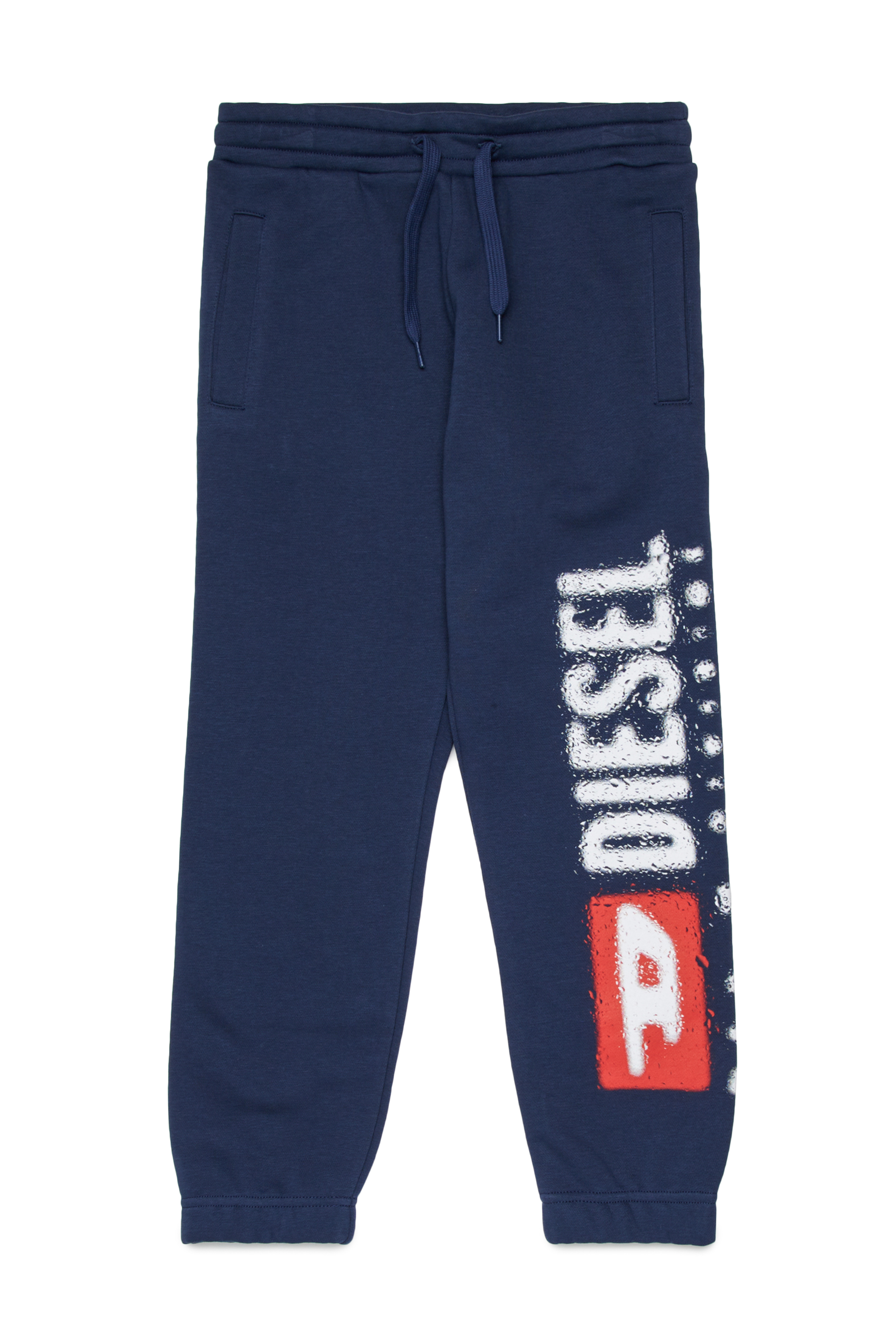 Diesel - PANTLI, Pantalon de jogging en coton avec cordon de serrage Homme in Bleu - 1