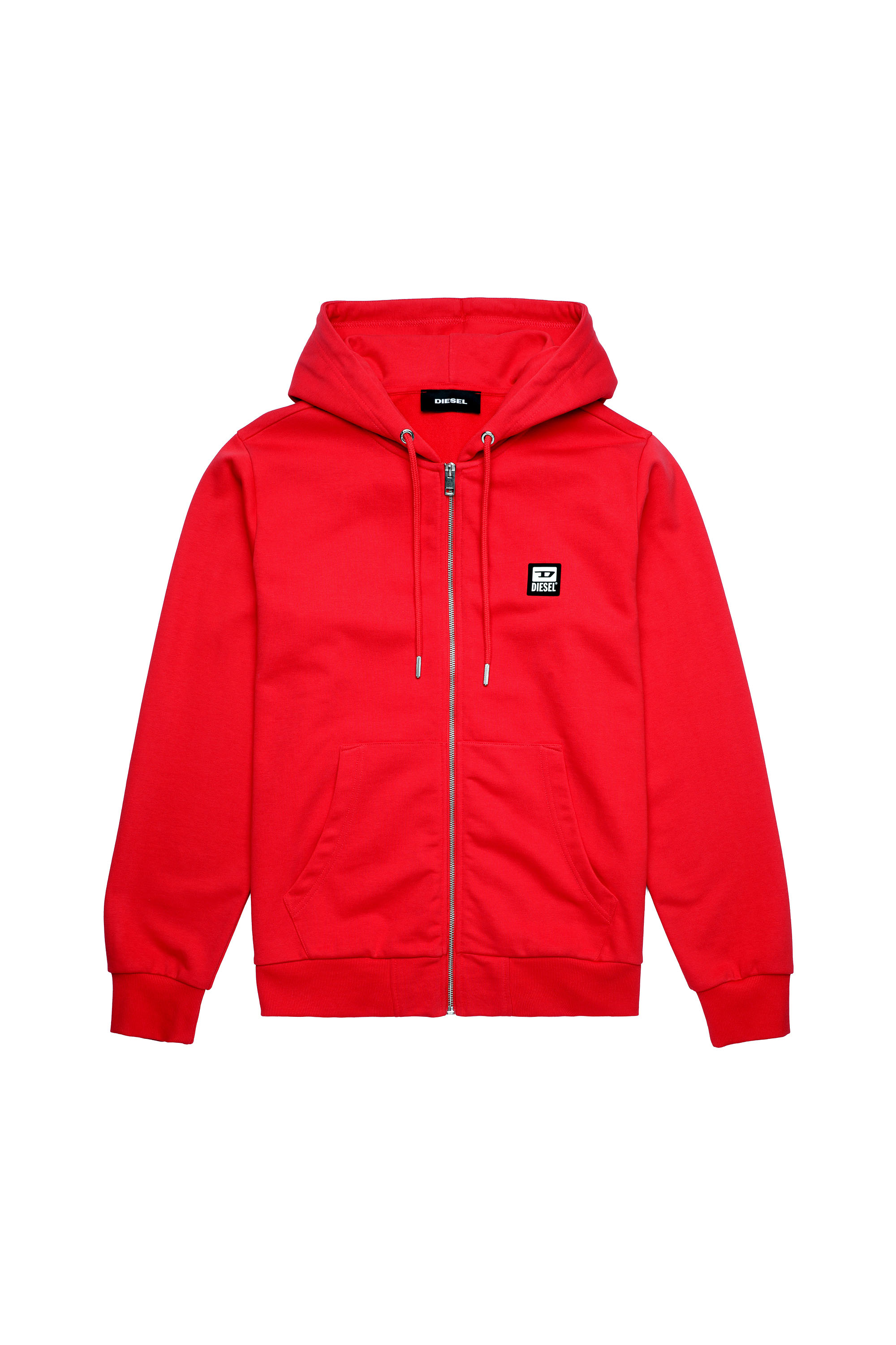 S-GIRK-HOOD-ZIP-K1, Red - Sweaters