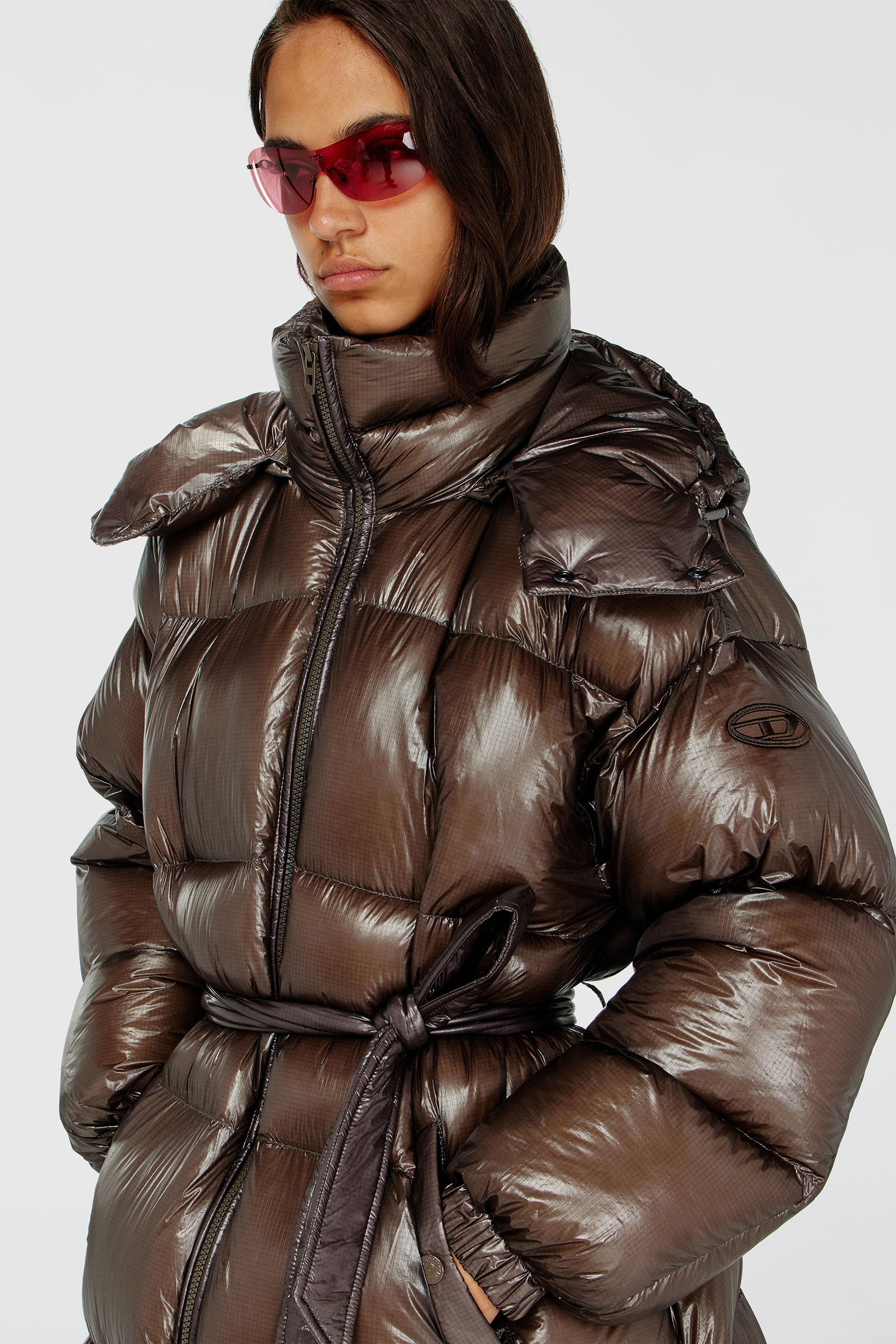 Diesel - W-ISHER, Doudoune en ripstop ultra-l&eacute;ger Femme in Marron - 5