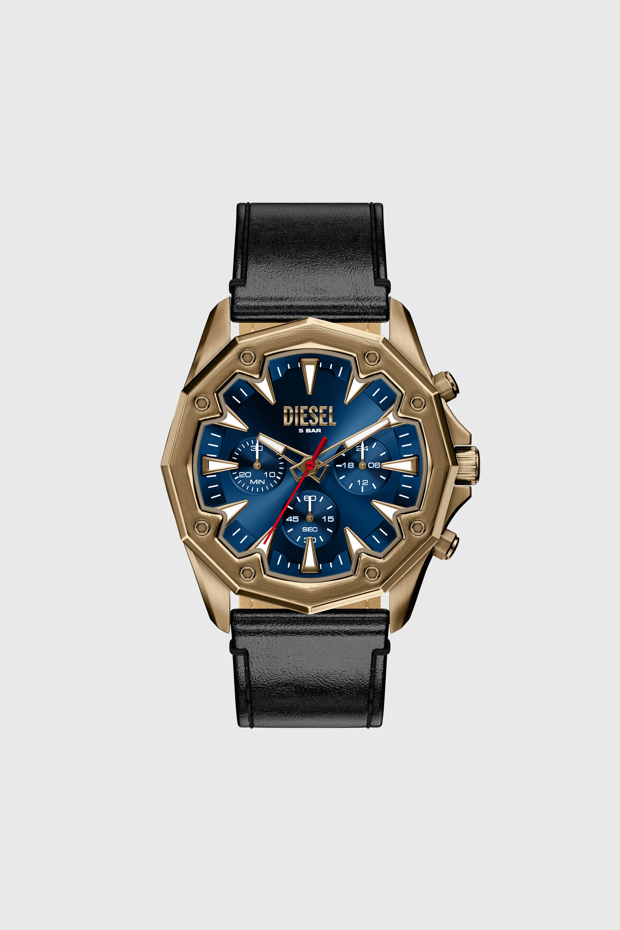 Stinger antique gold-tone leather watch