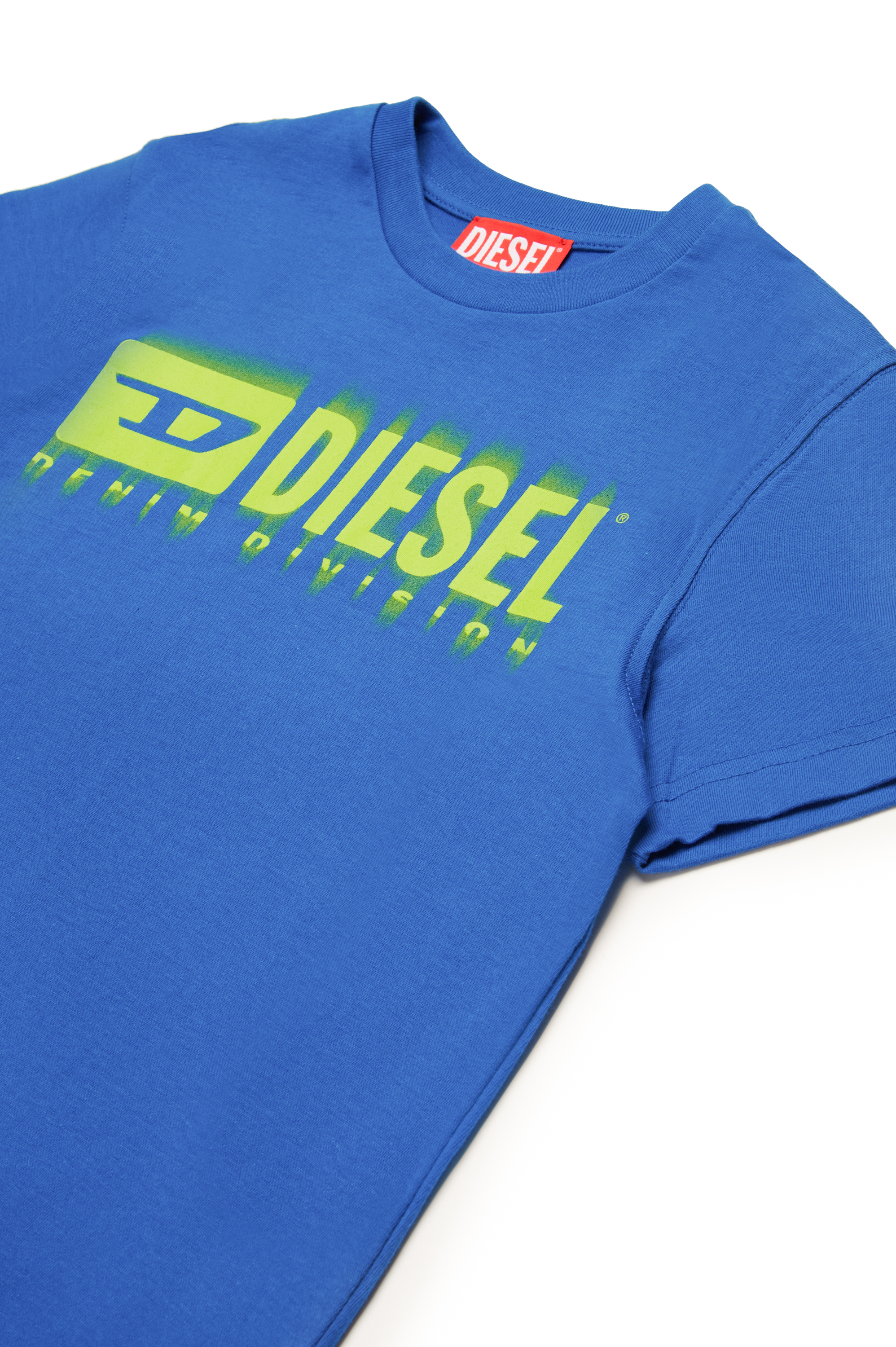 Diesel - TDIEGORL6, Man's T-shirt with smudged logo in Blue - 3