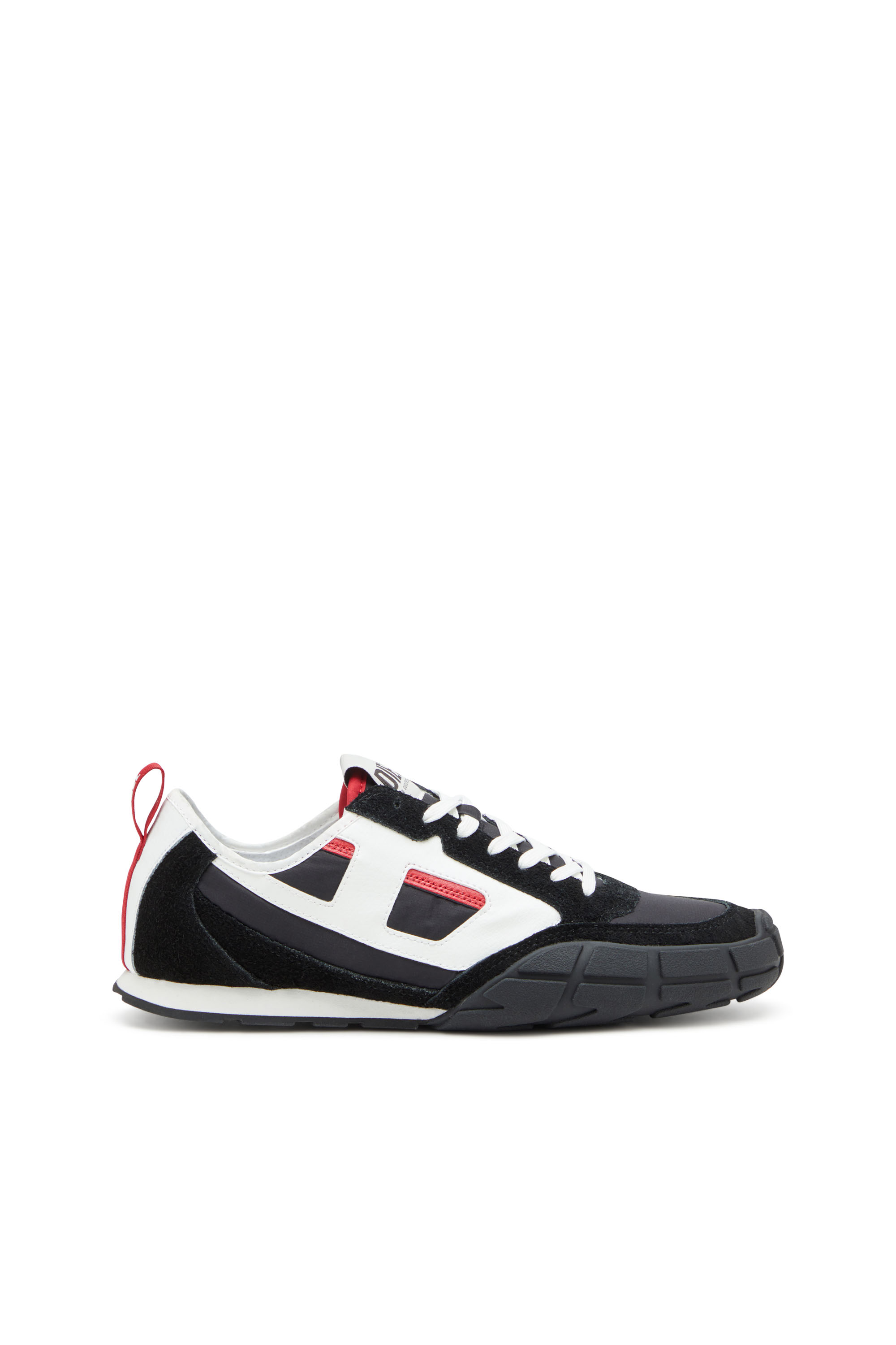 Diesel - S-PAGODHA LOW, Man's S-Pagodha-Sneakers in leather, suede and ripstop in Black/Red - 1