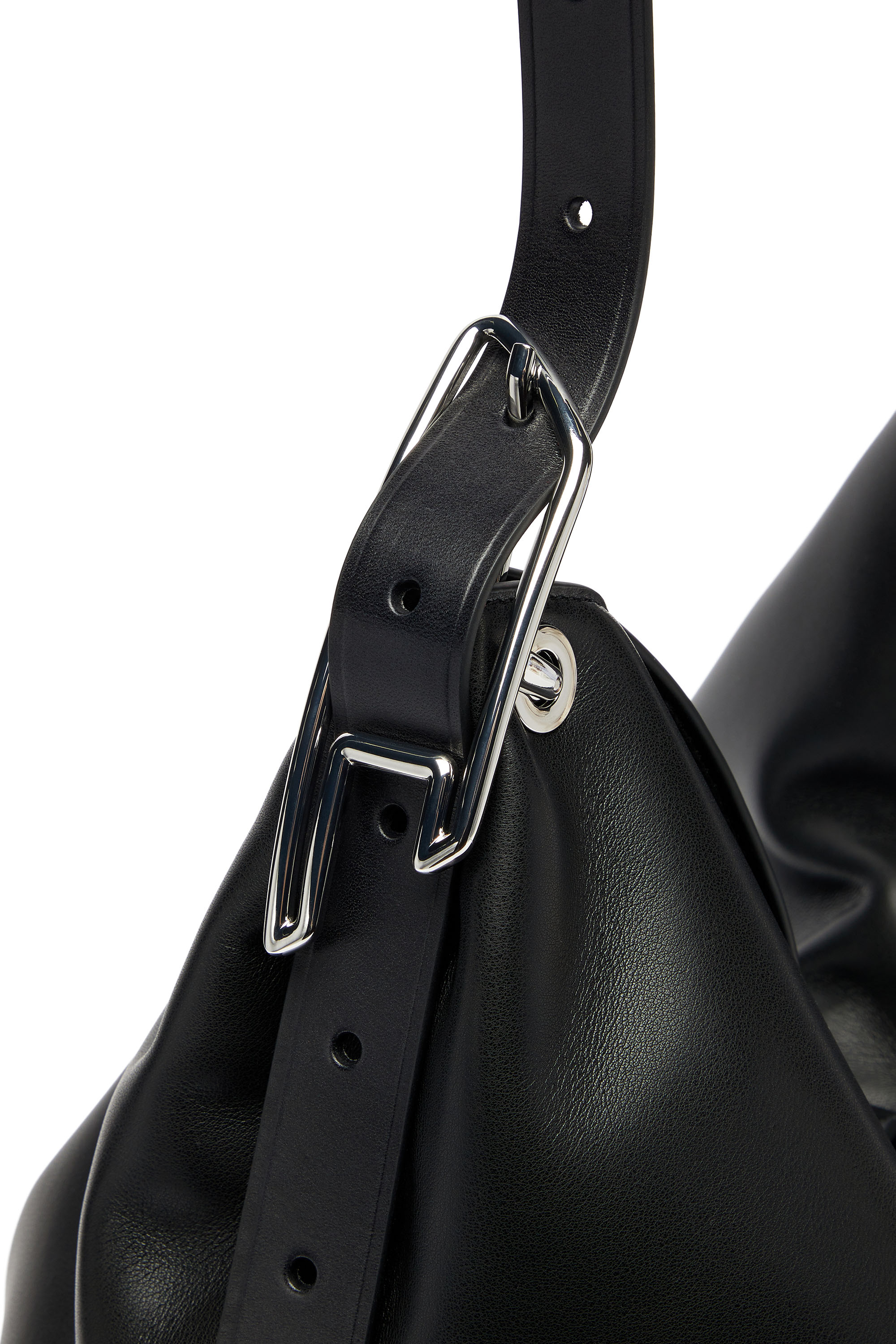 Diesel - D-LINE HOBO, D-Line-Sac hobo en cuir Femme in Noir - 6
