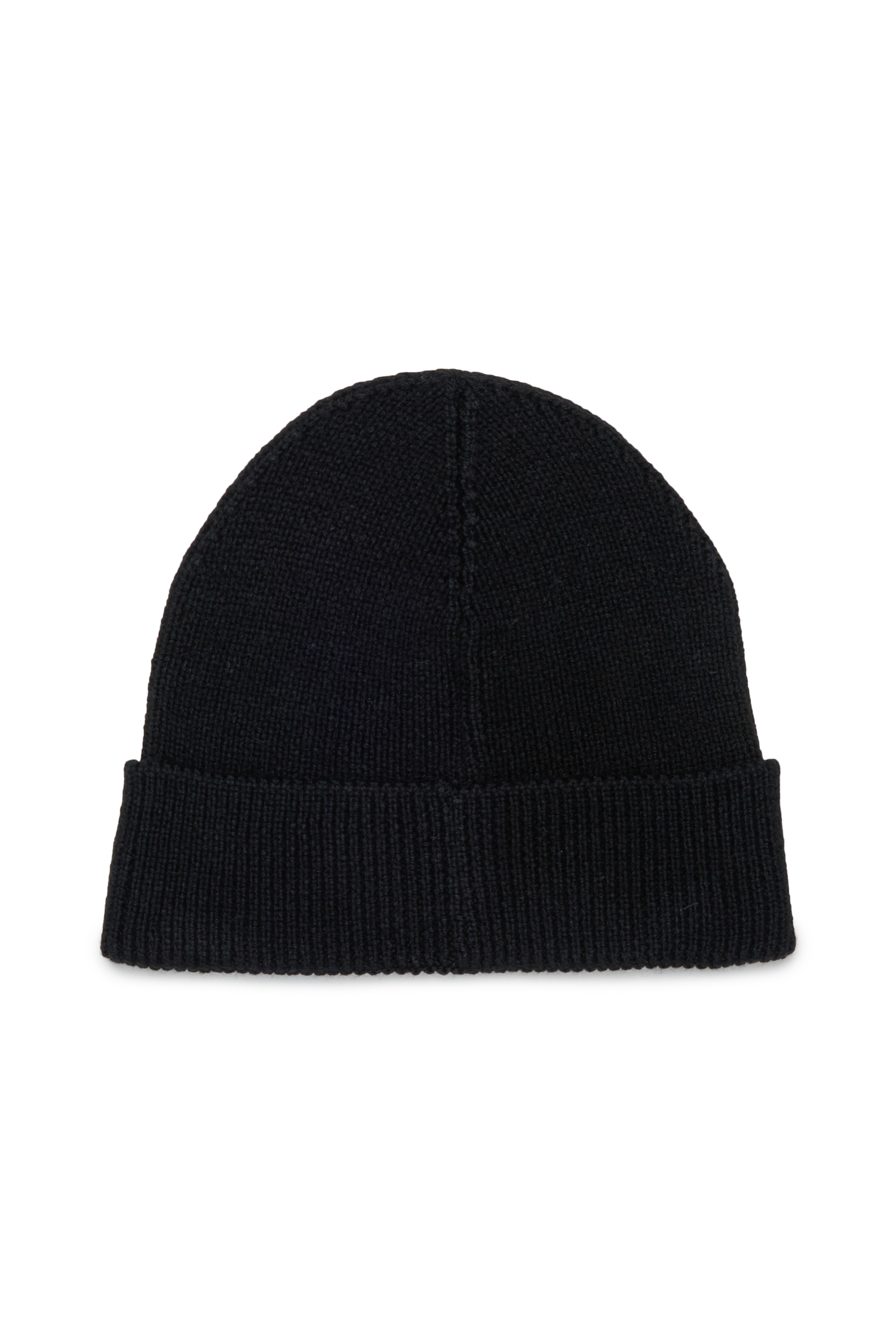 Diesel - FLOT, Bonnet en laine m&eacute;lang&eacute;e avec patch logo D Mixte in Noir - 2