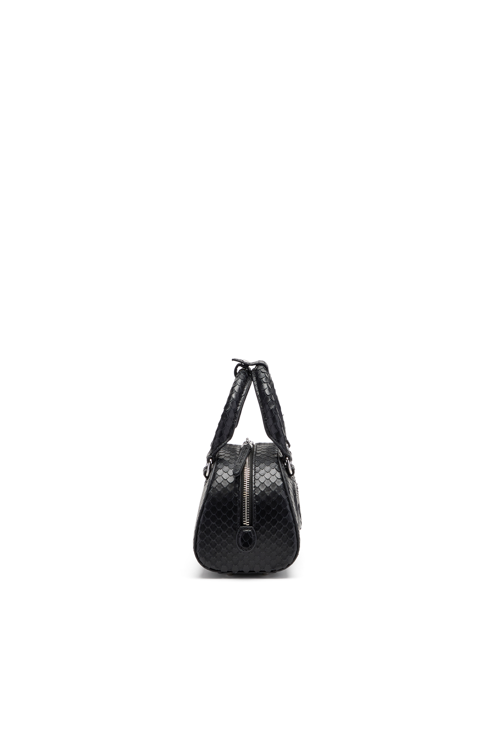 Diesel - 1DR DOME CROSSBODY, 1DR Dome-Sac bowling mini en cuir effet serpent Femme in Noir - 4