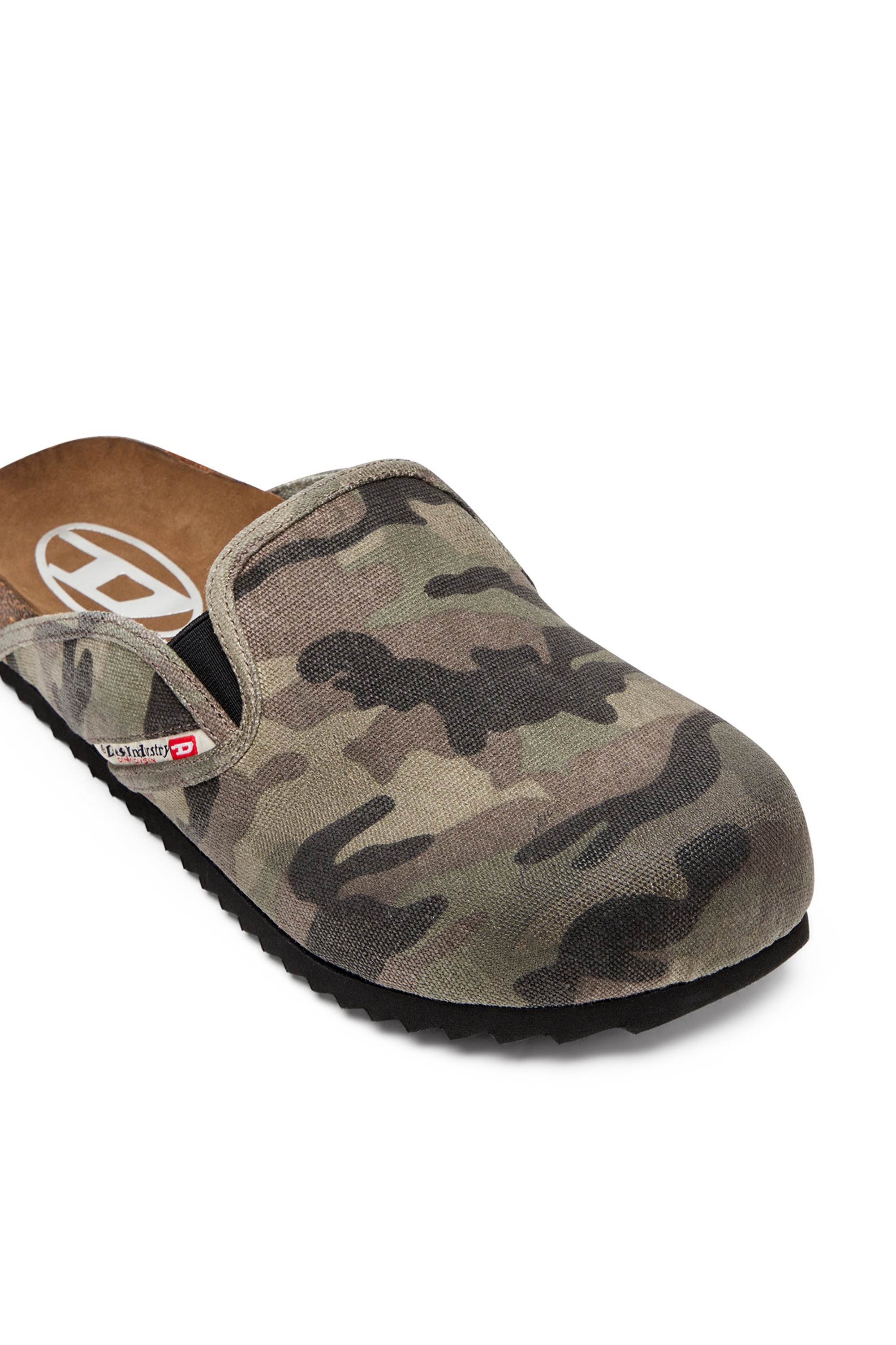 Diesel - D-WOODSTOCK SLIP-ON, Mules en toile avec imprimé camouflage Homme in Vert - 6