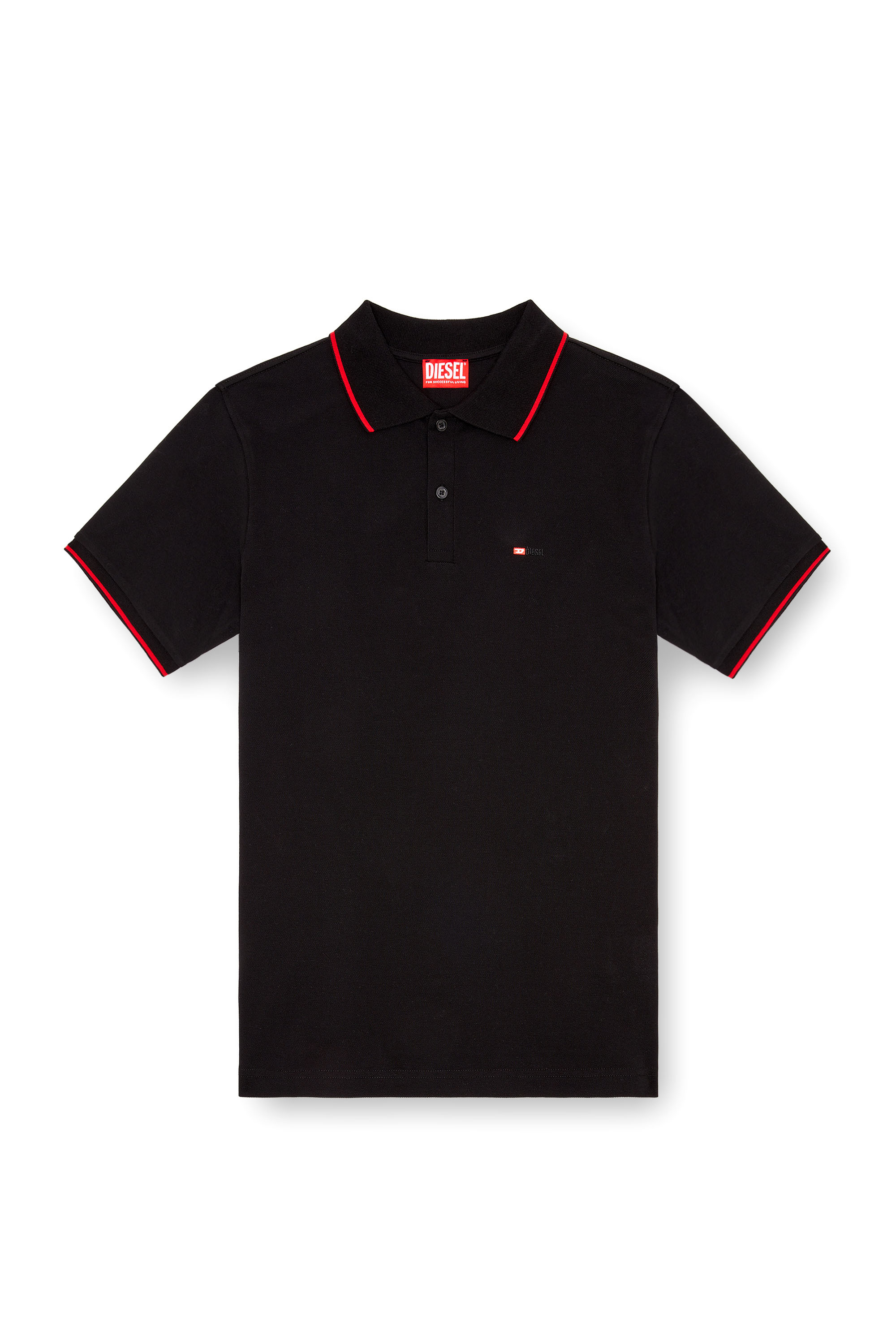 Diesel - T-FERRY-MICRODIV, Homme Polo avec micro broderie Diesel in Noir - Image 3