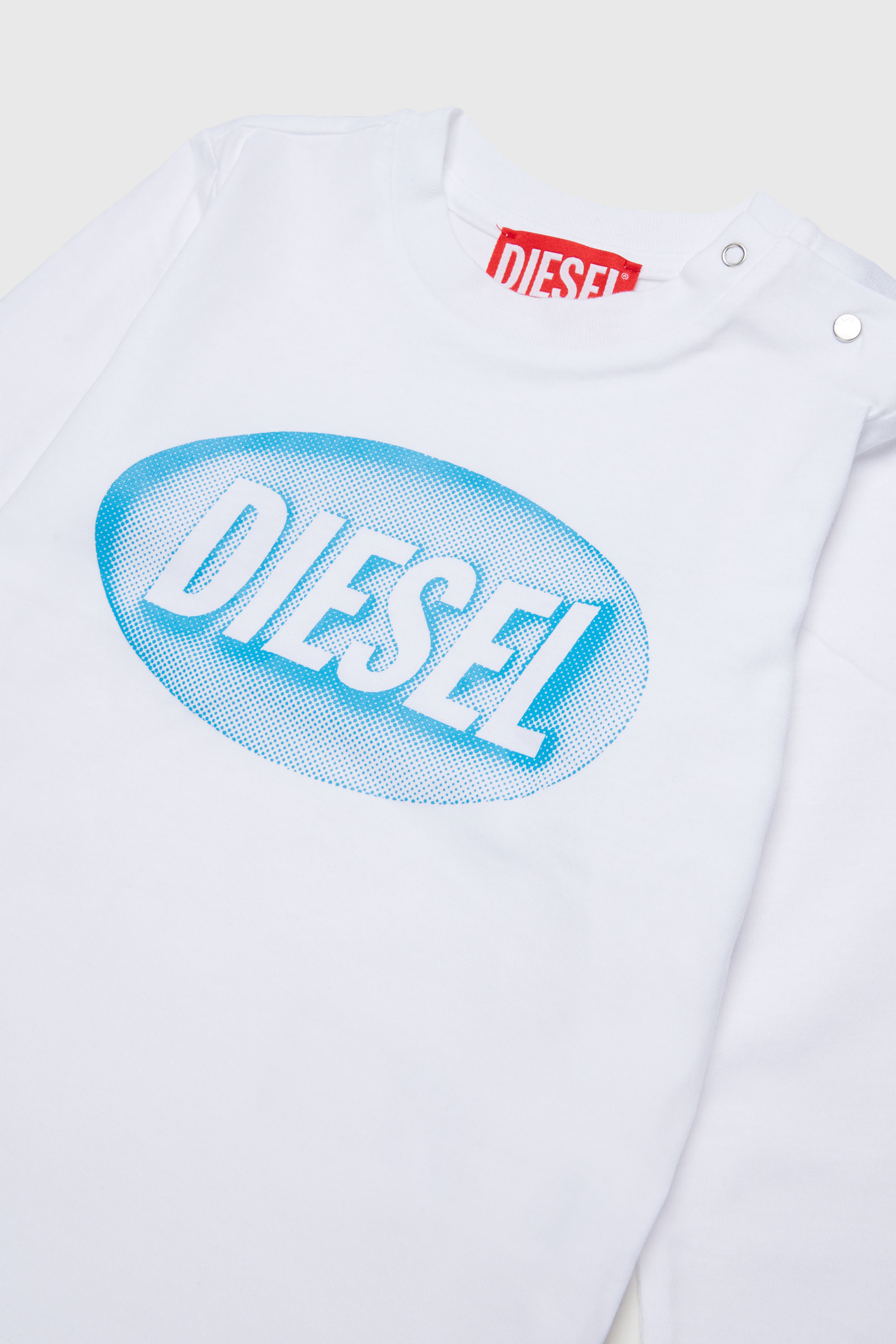 Diesel - TELMB, T-shirt en coton avec imprim&eacute; logo Homme in Blanc - 3