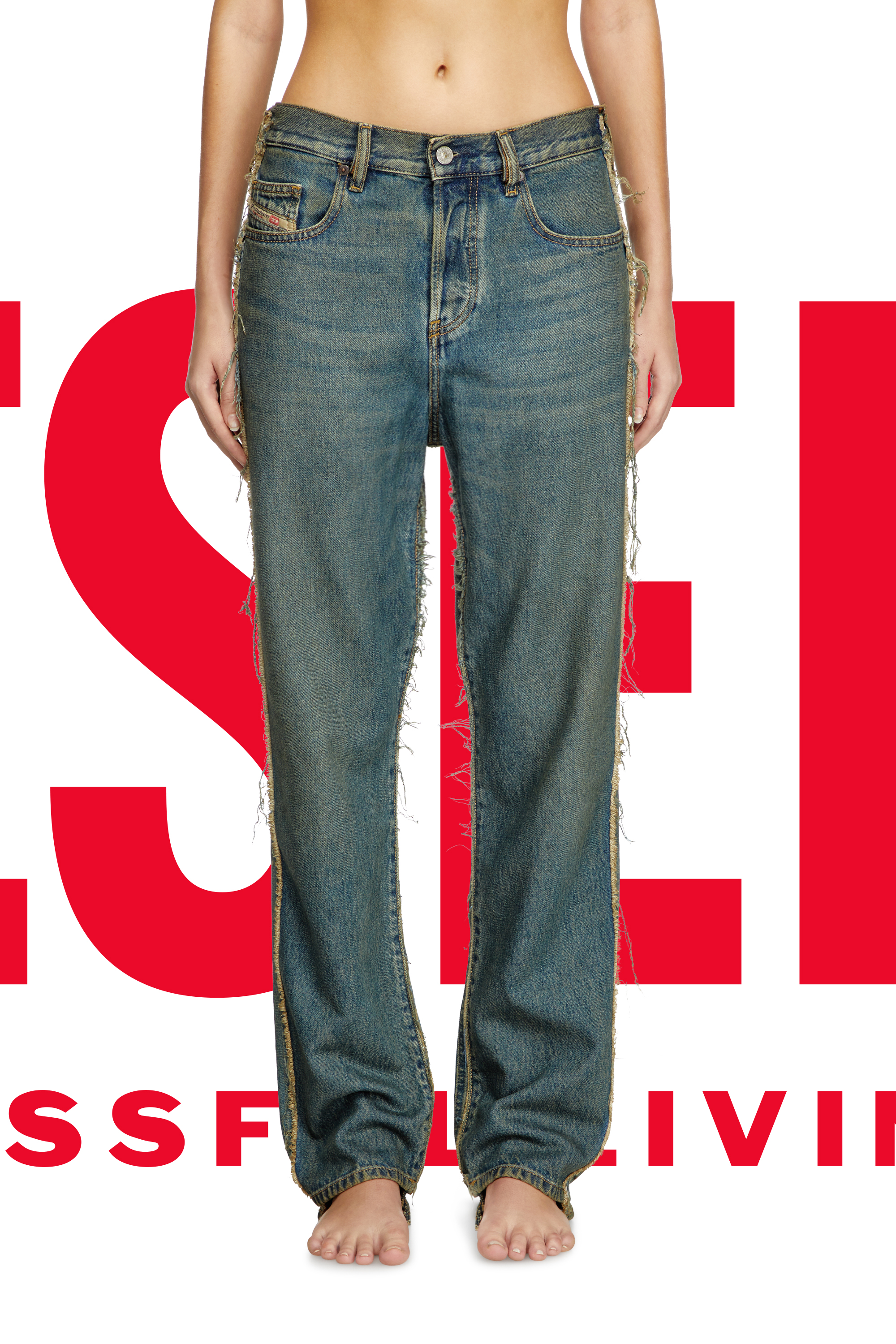 Diesel - Regular Jeans Dieseloves 03 09M98 Homme, Bleu Foncé - Image 7