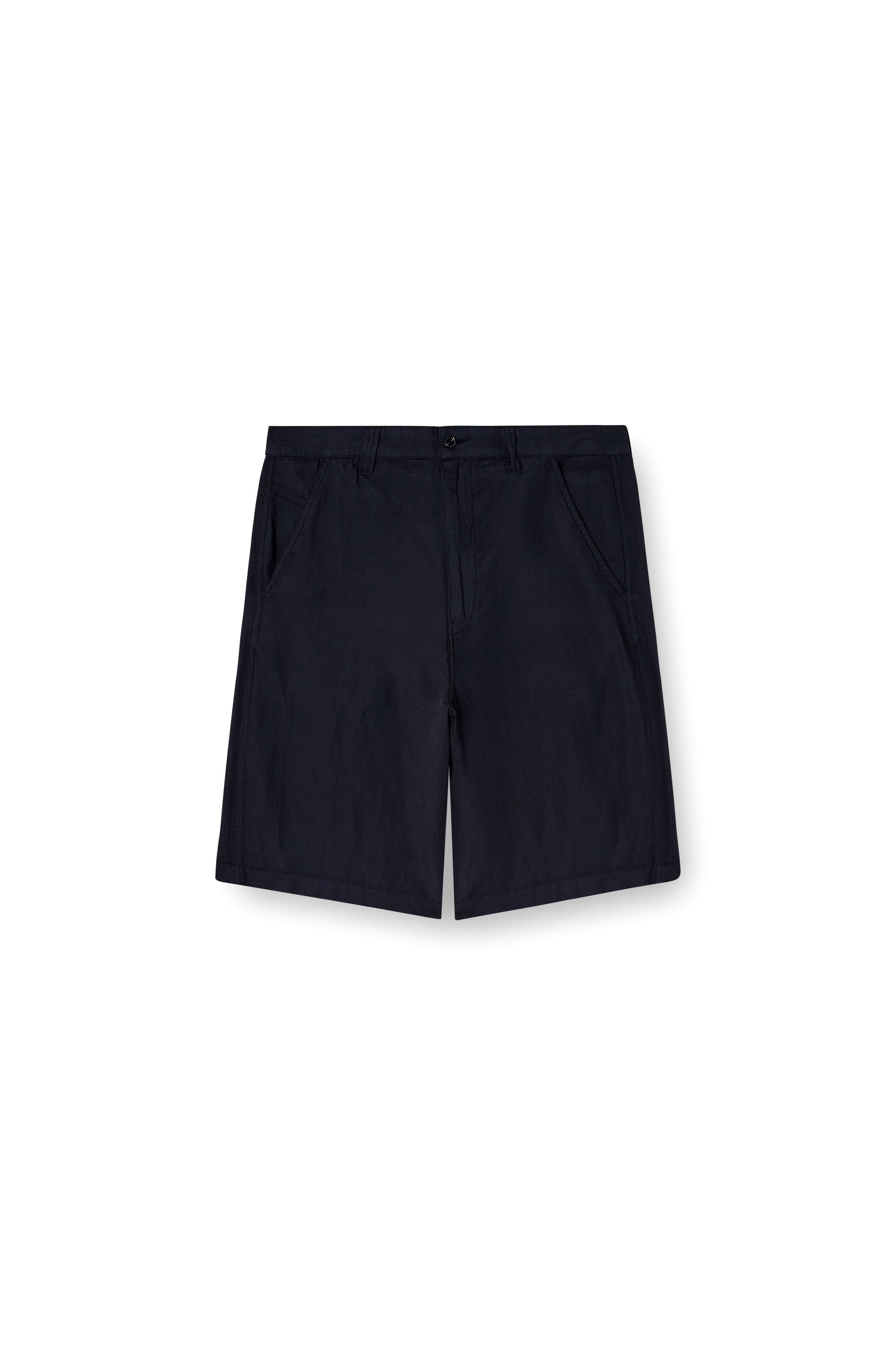 Diesel - P-HANT-CHINO-SHORT-PGBS, Man's Bermuda shorts in garment-dye linen blend in Black - 3
