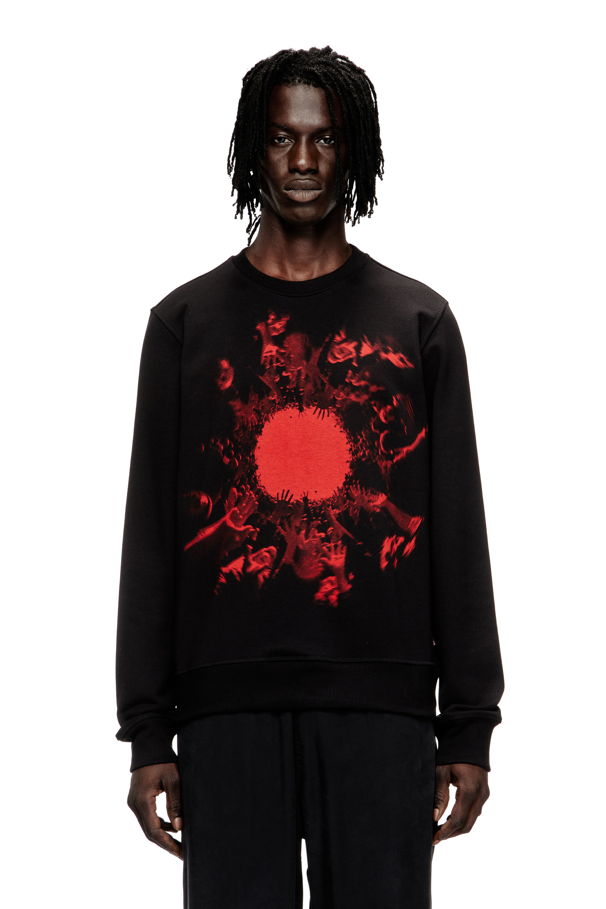 Diesel - S-GINN-T3, Sweat en coton avec impression graphique Homme in Noir - 3