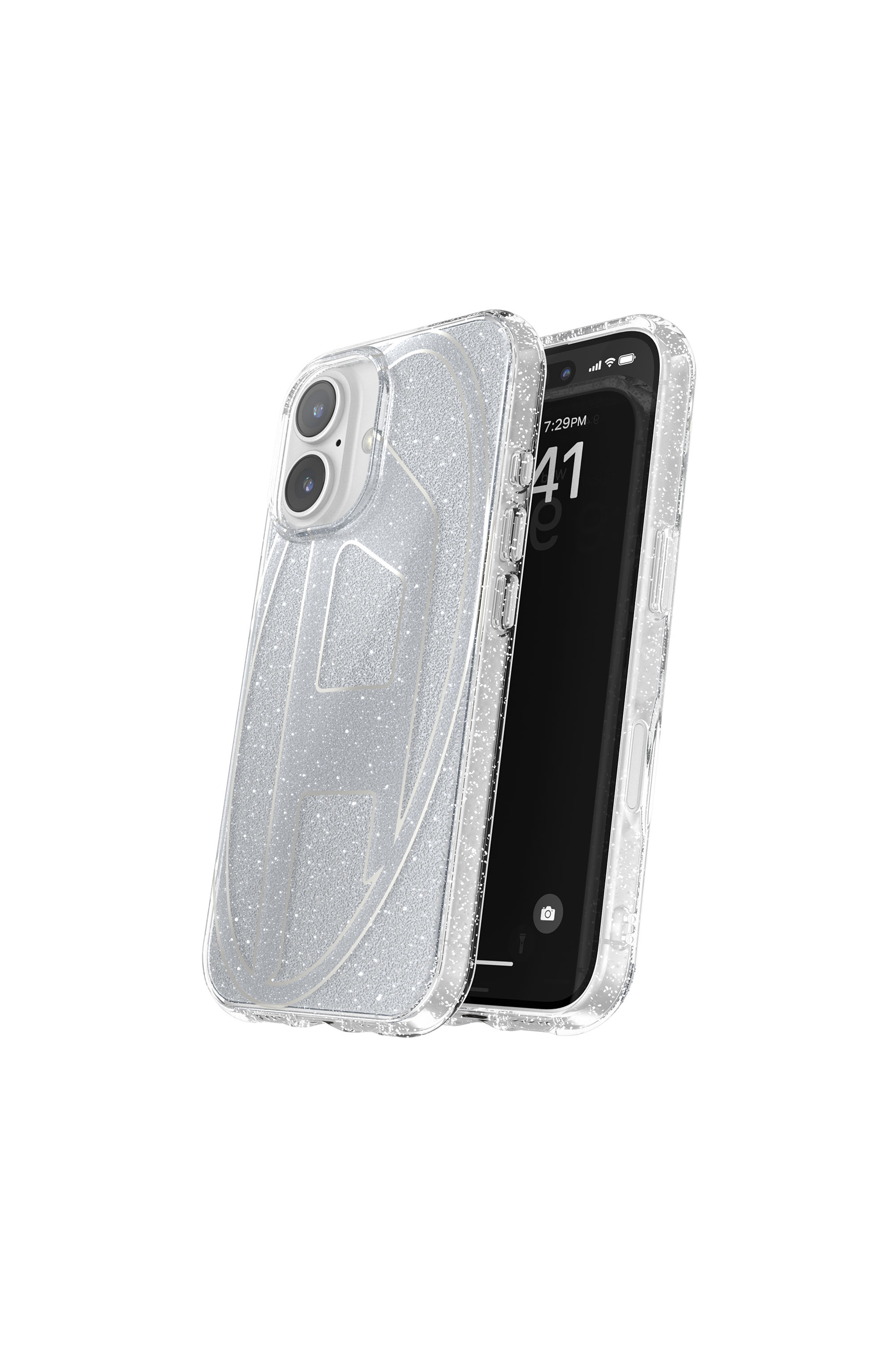 Diesel - 60151 AOP CASE, Coque paillet&eacute;e pour iP 16 Mixte in Gris argent&eacute; - 2