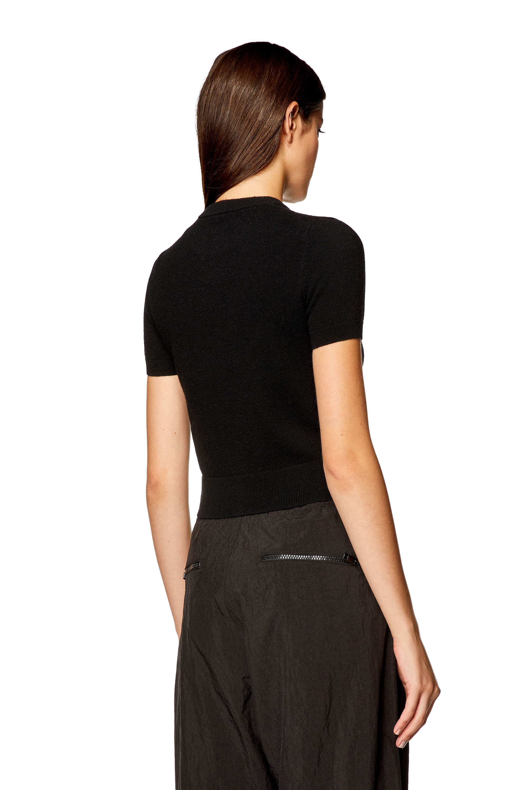 Diesel - M-ARGA, Top en laine et cachemire Femme in Noir - 4