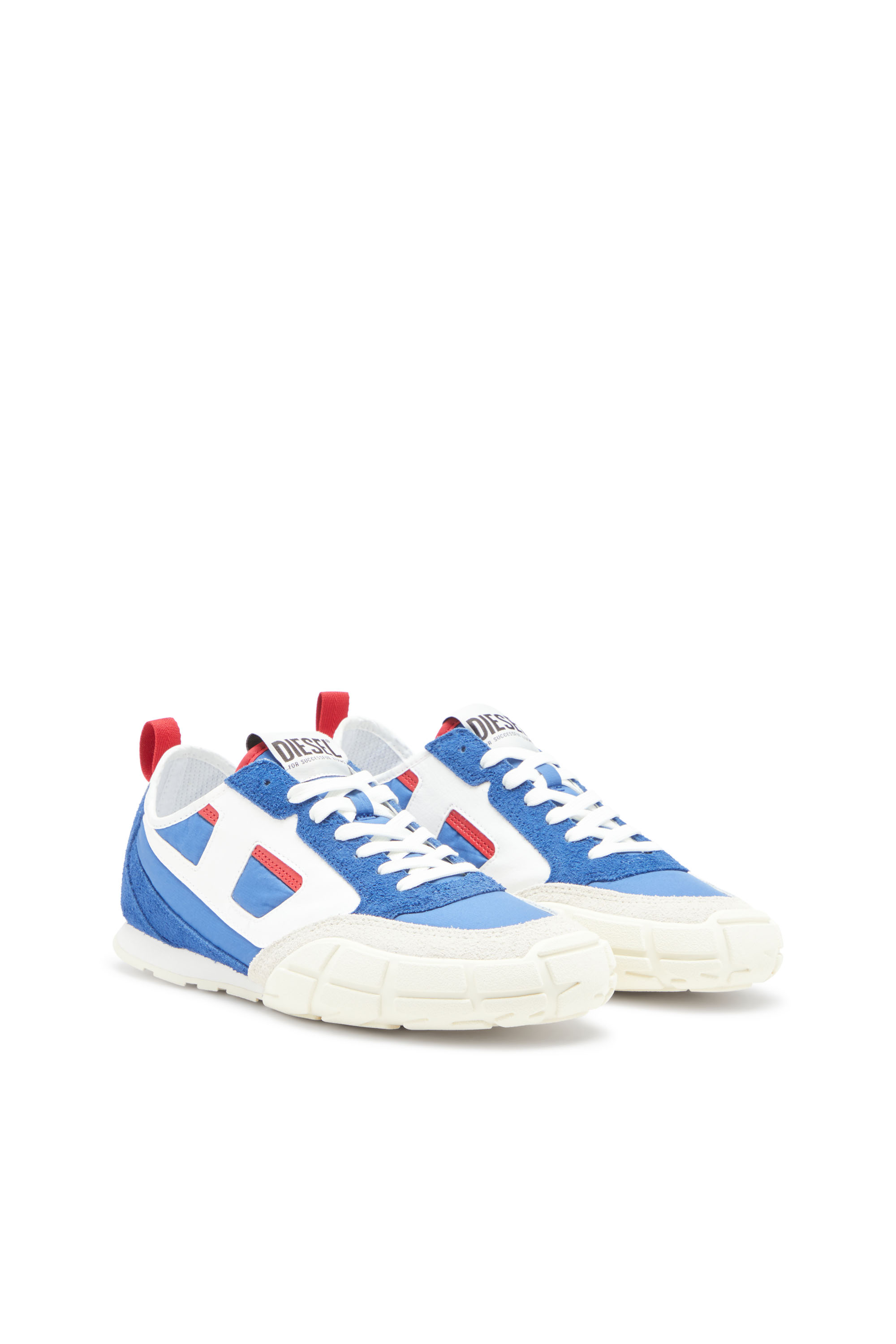 Diesel - S-PAGODHA LOW, S-Pagodha-Sneakers en cuir, suède et tissu indéchirable Homme in Bleu - 2