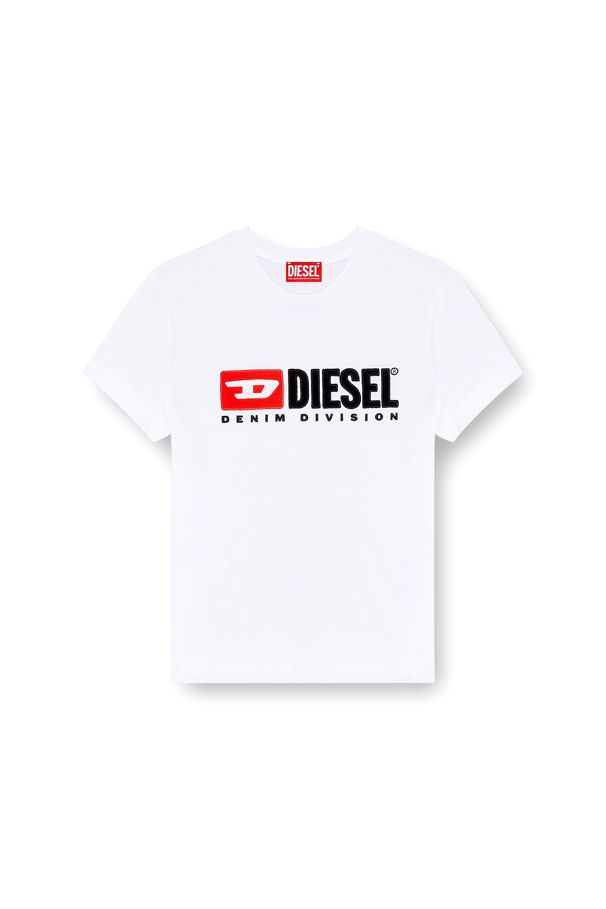 Diesel - T-SLI-DIV, T-shirt avec empiècements Diesel Femme in Blanc - 2