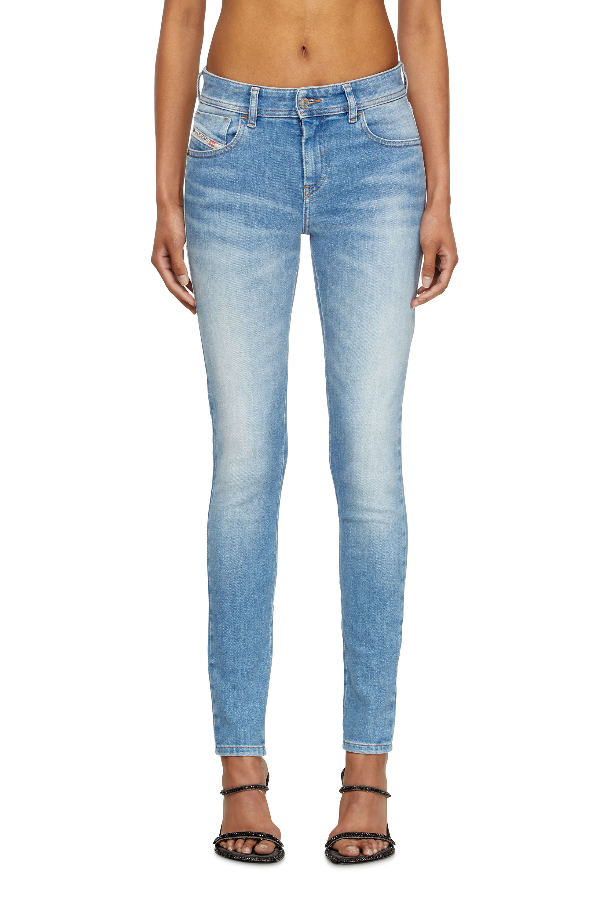 Skinny Jeans 2017 Slandy 09L94, Light Blue Diesel - Woman's Skinny Jeans 2017 Slandy 09L94, Light Blue - 3