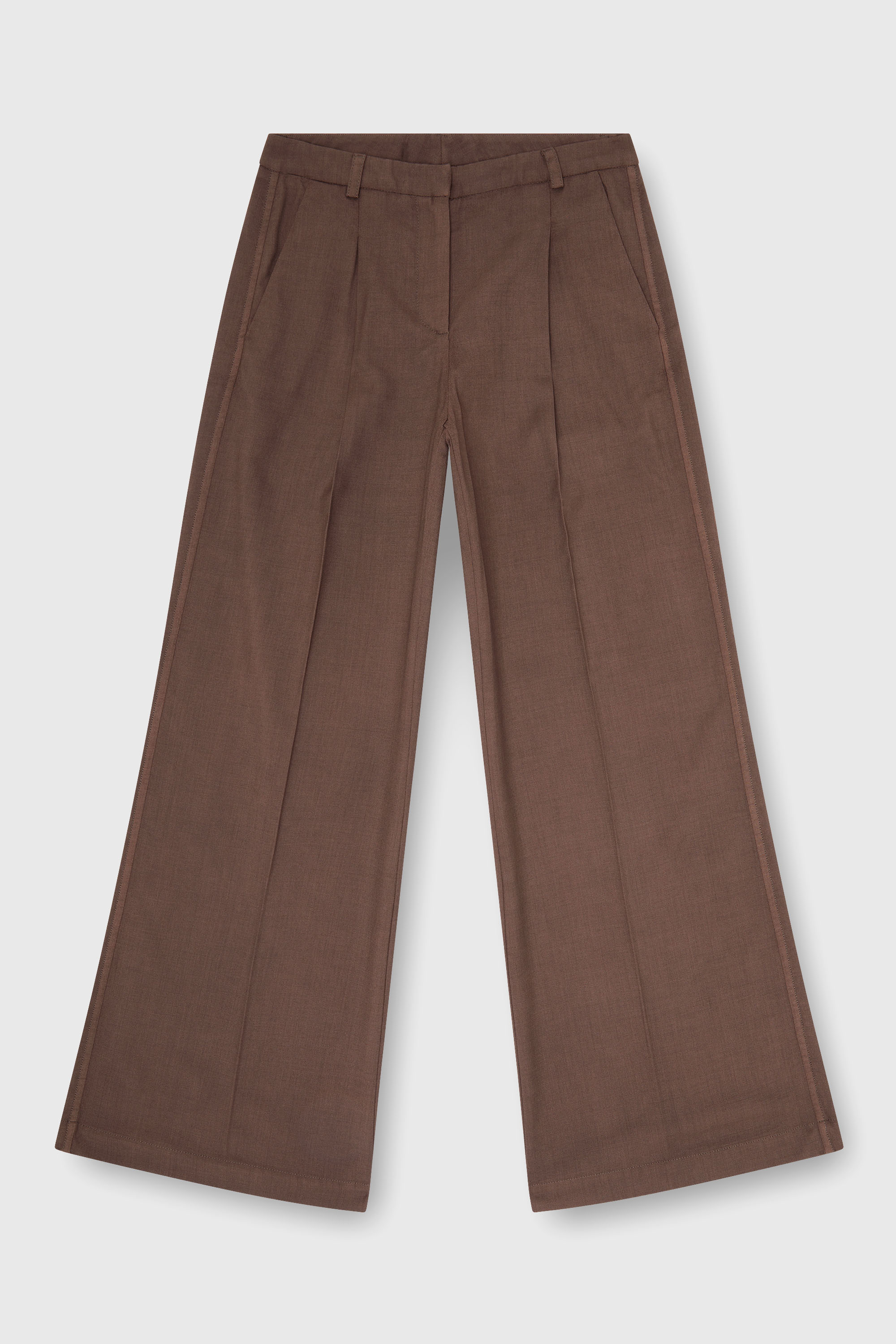 Diesel - P-ARIDE, Pantalon large pliss&eacute; en laine stretch Femme in Marron - 2