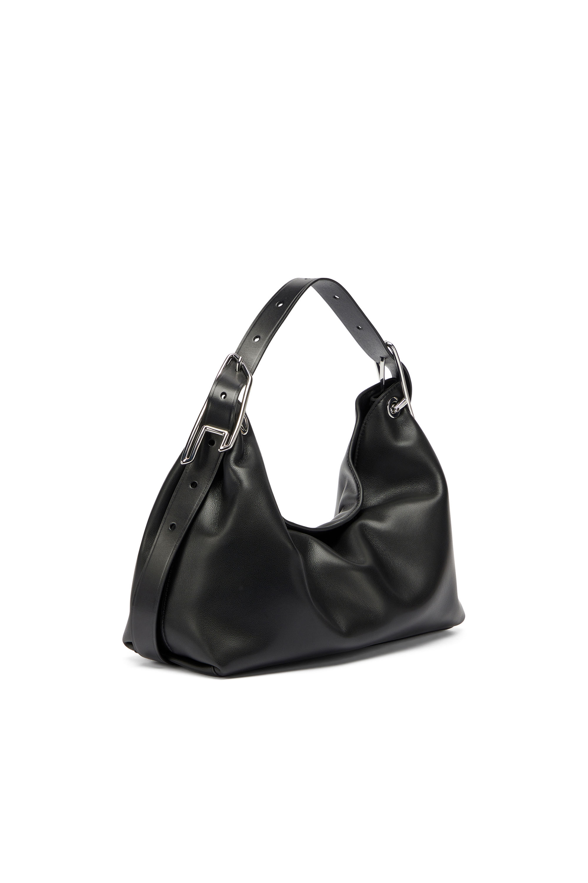 Diesel - D-LINE SHOULDER, D-Line-Sac &agrave; bandouli&egrave;re en cuir Femme in Noir - 7