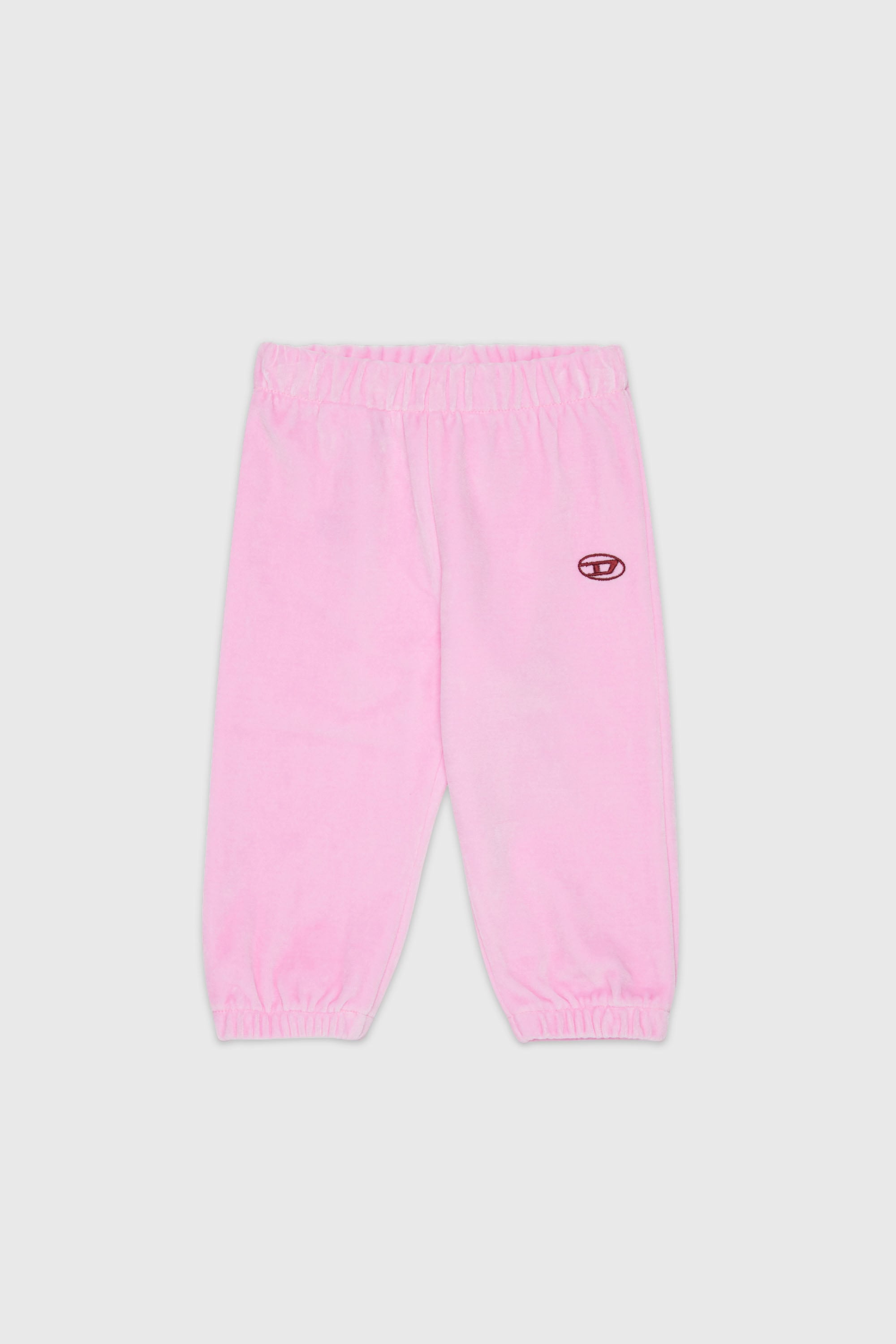 Diesel - PHENIB, Pantalon de surv&ecirc;tement en velours avec broderie Oval D Homme in Rose - 1