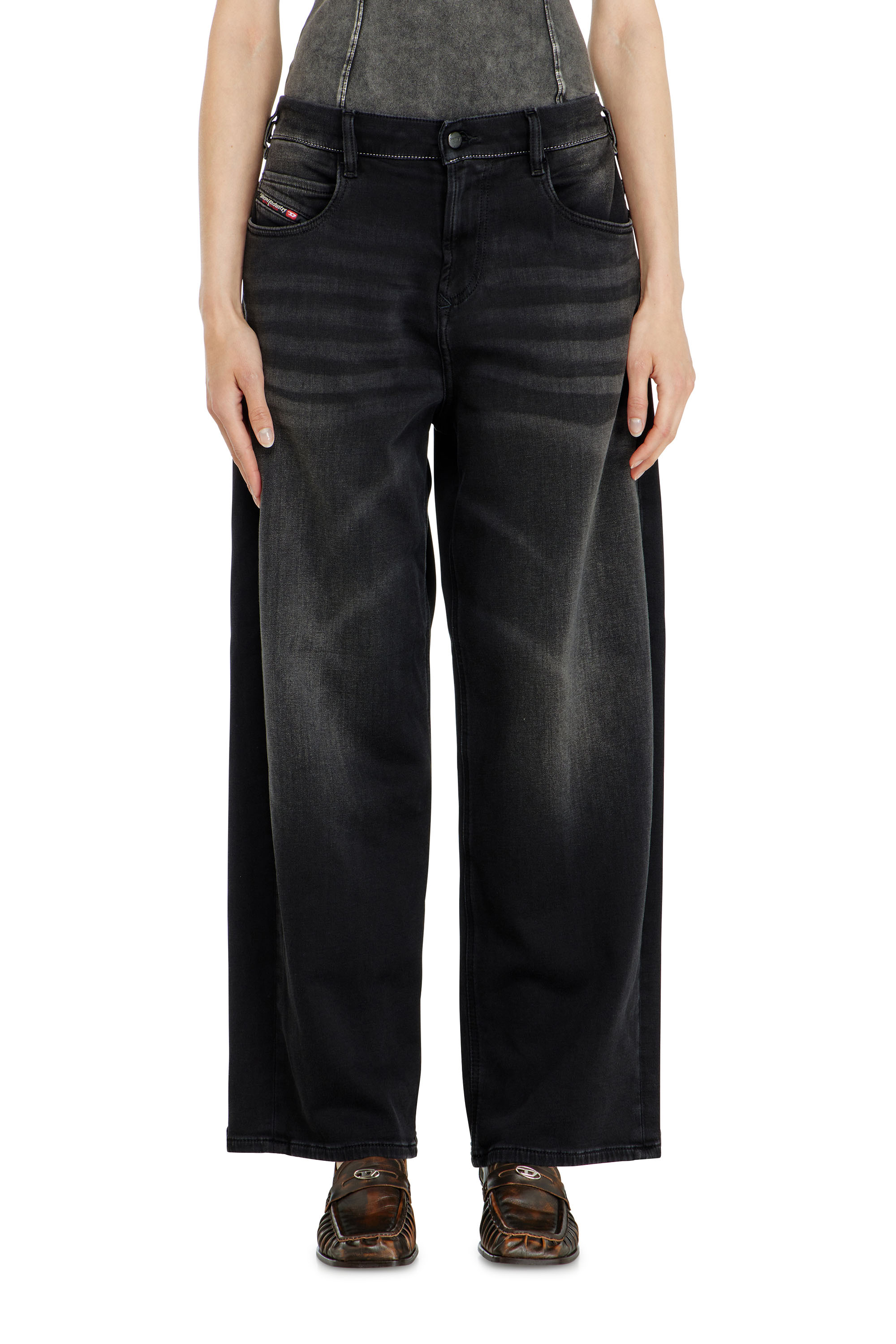 Diesel - Relaxed 2097 D-Enim-M Joggjeans&reg; 09P90 Mixte, Noir/Gris fonc&eacute; - Image 2