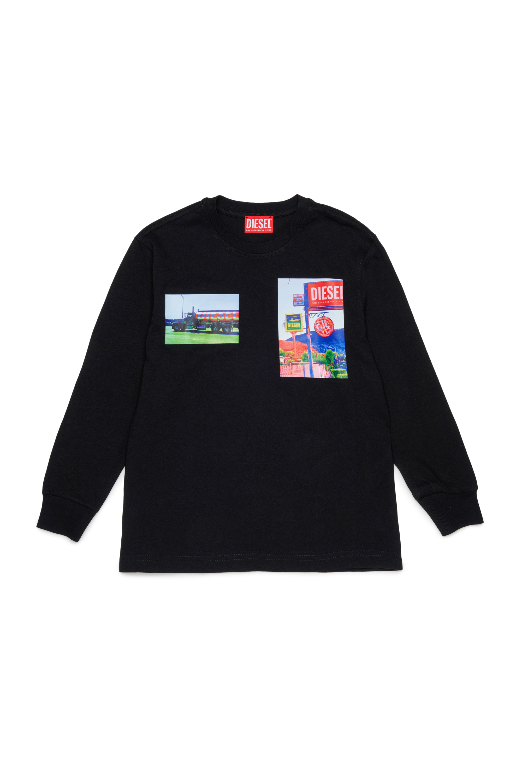 Diesel - TFORMY OVER, Man's Long-sleeve T-shirt with photo prints in Black - 1