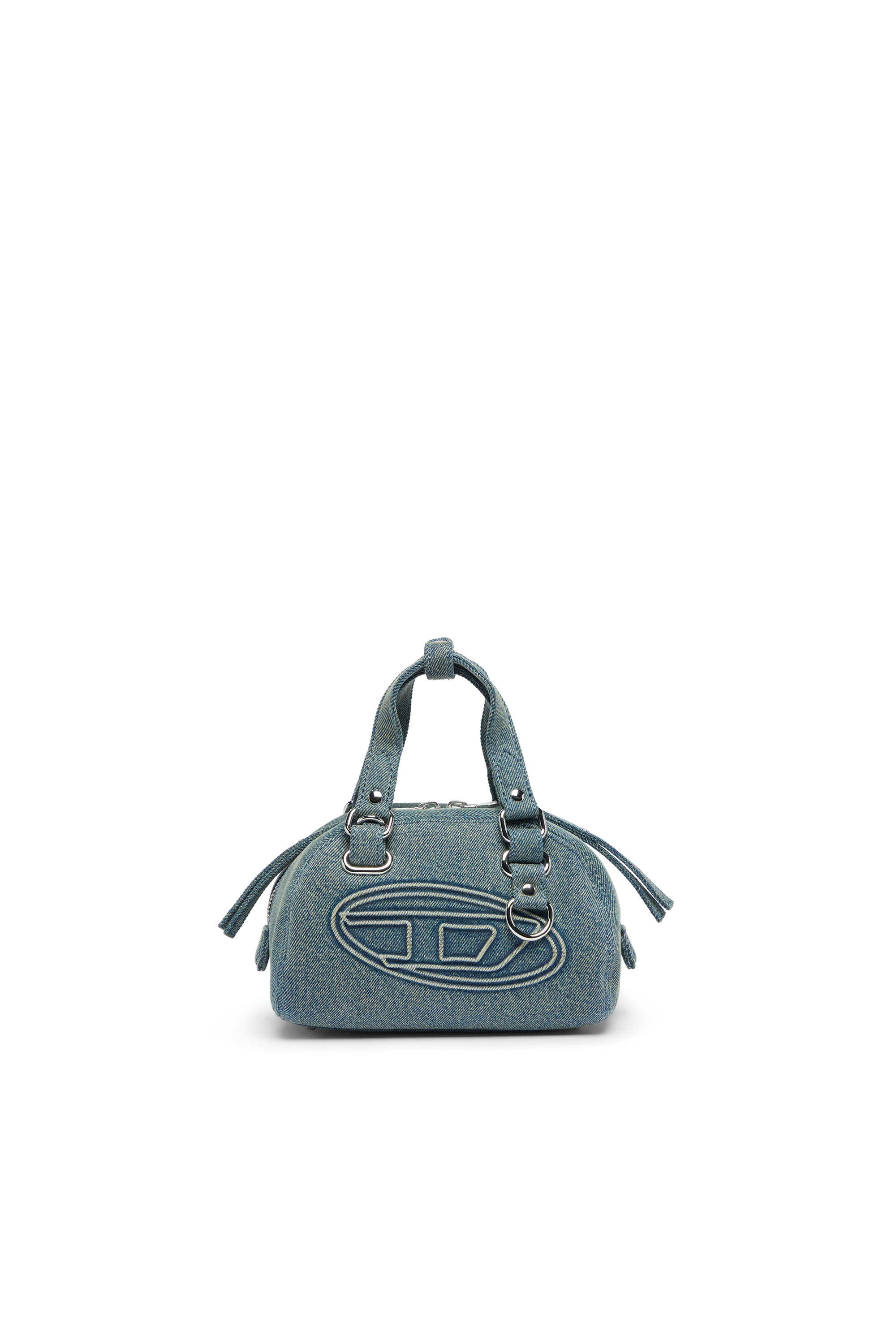 Diesel - 1DR DOME SOFT CROSSBODY, Unisex's 1DR Dome-Small bowling bag in denim with Oval D logo in Light Blue - 1