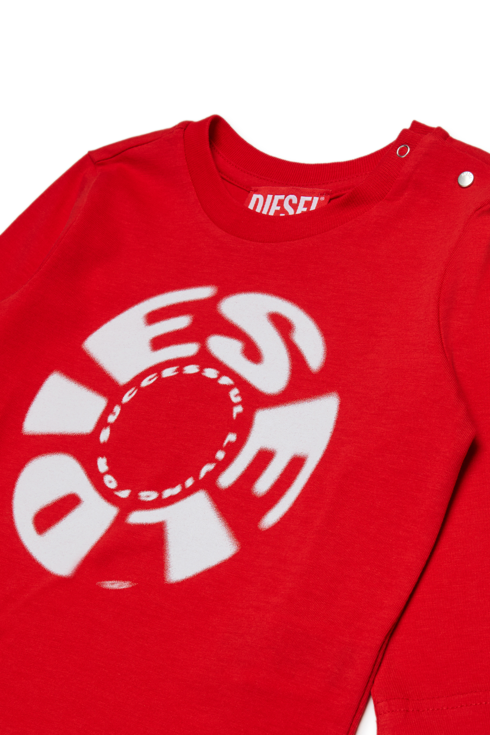 Diesel - TRAVONB, T-shirt en coton avec imprimé Homme in Rouge - 3