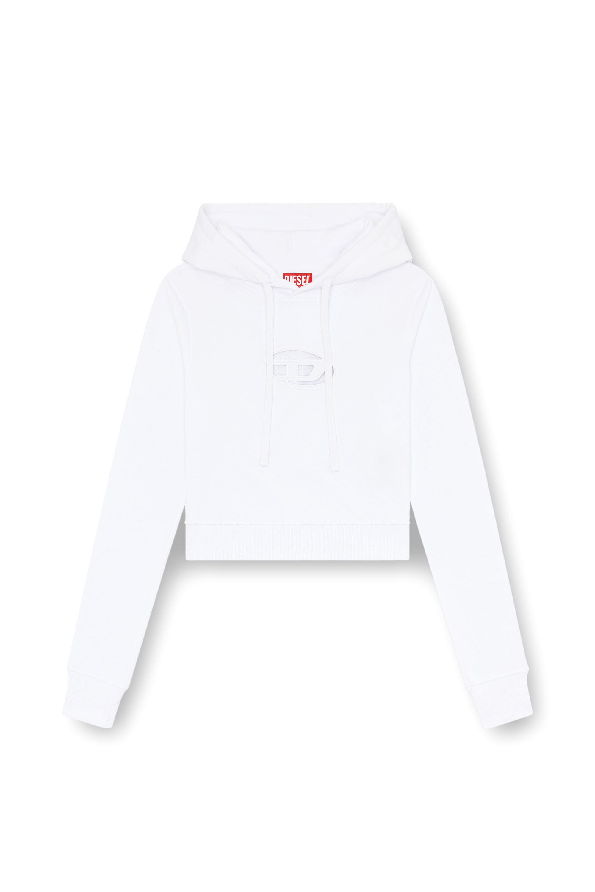 Diesel - F-SLIMMY-HOOD-OD, Femme Sweat-shirt à capuche avec cut-out Oval D in Blanc - Image 3
