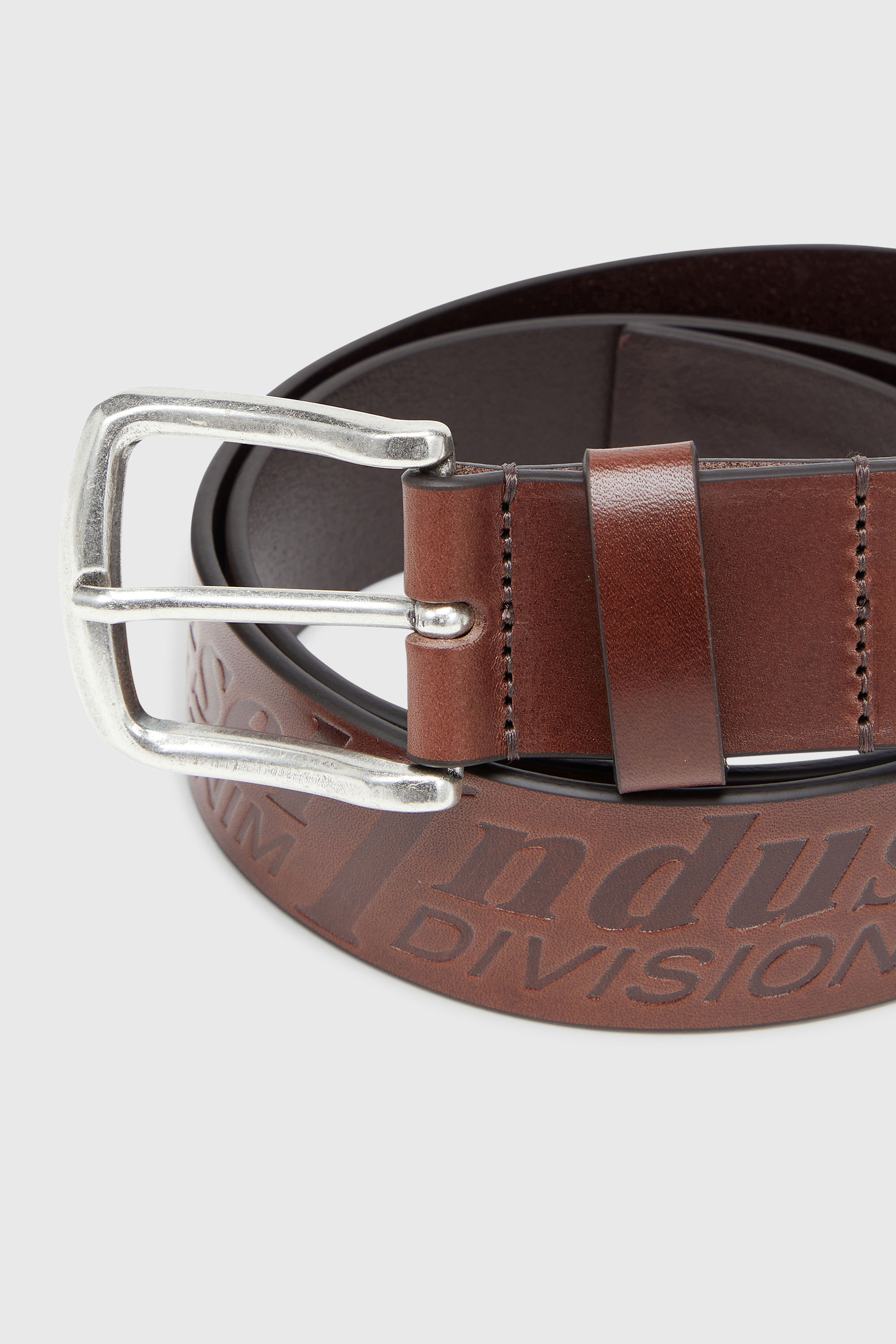 Diesel - B-FLAG-D EMBOSSED, Ceinture 4 cm en cuir avec logo grav&eacute; Homme in Marron - 3