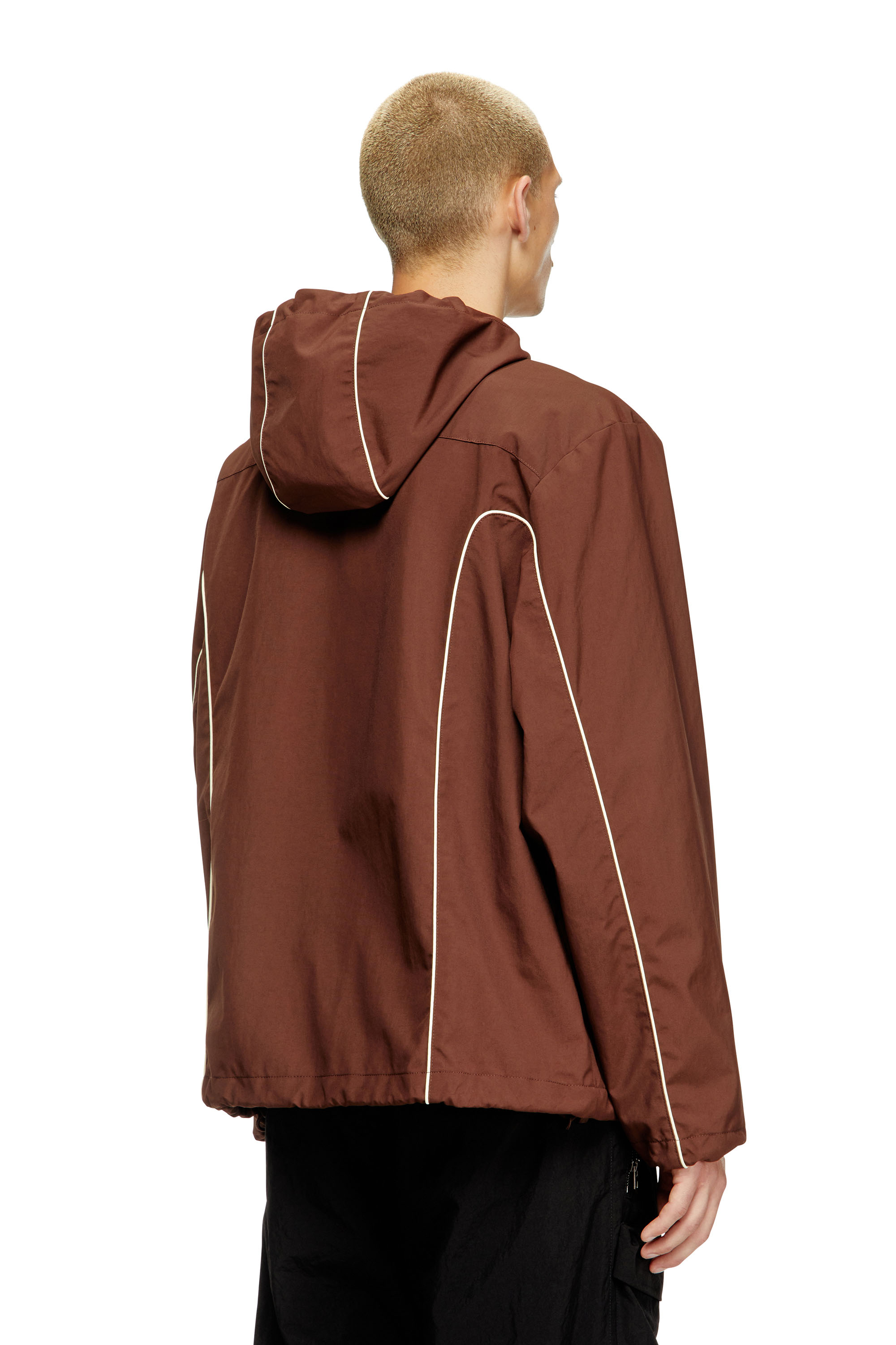 Diesel - J-HIVES, Coupe-vent avec passepoil contrasté Homme in Marron - 4