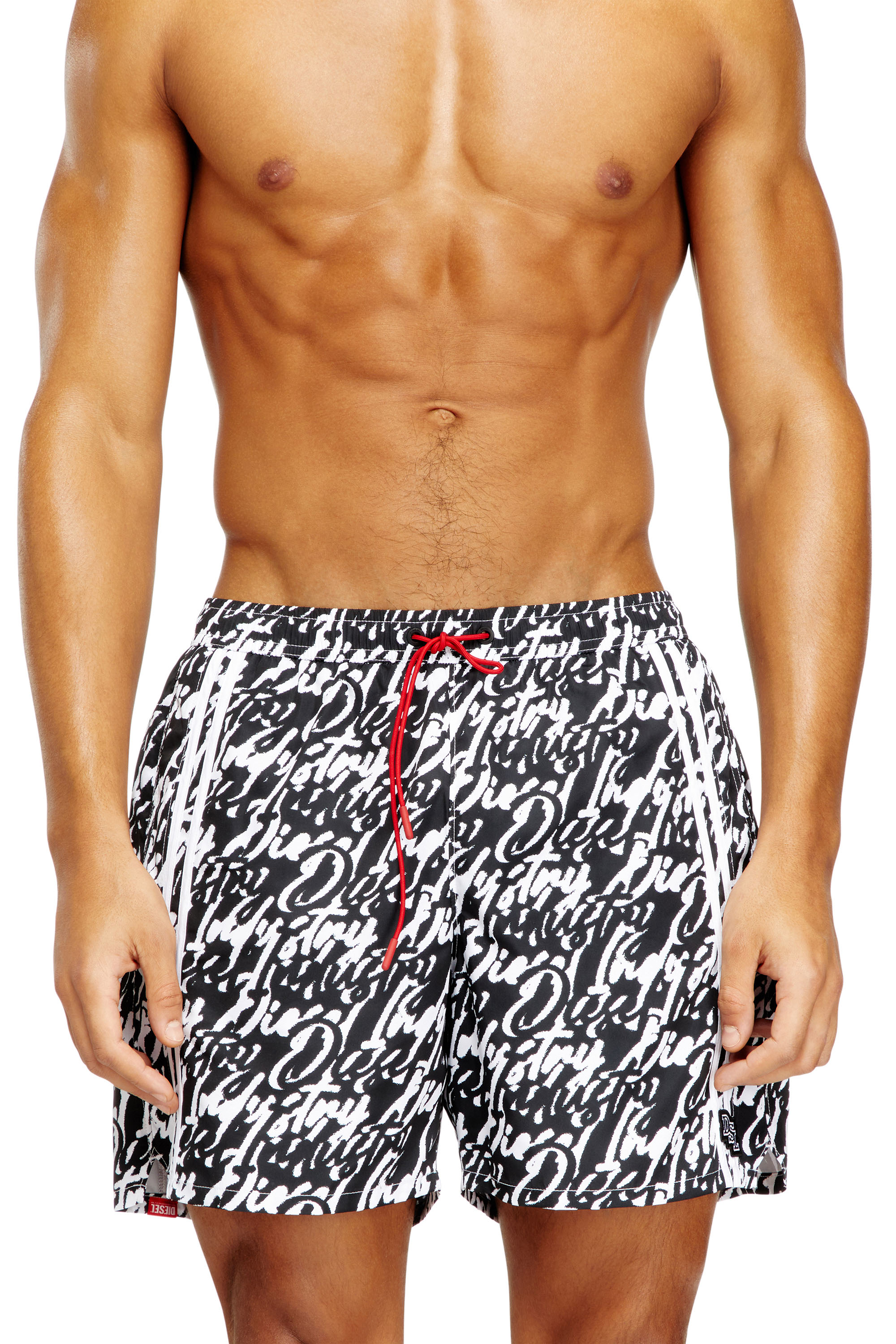 Diesel - SOCCER-41-D-POP, Man's Swim shorts with all-over logo print in null - 2