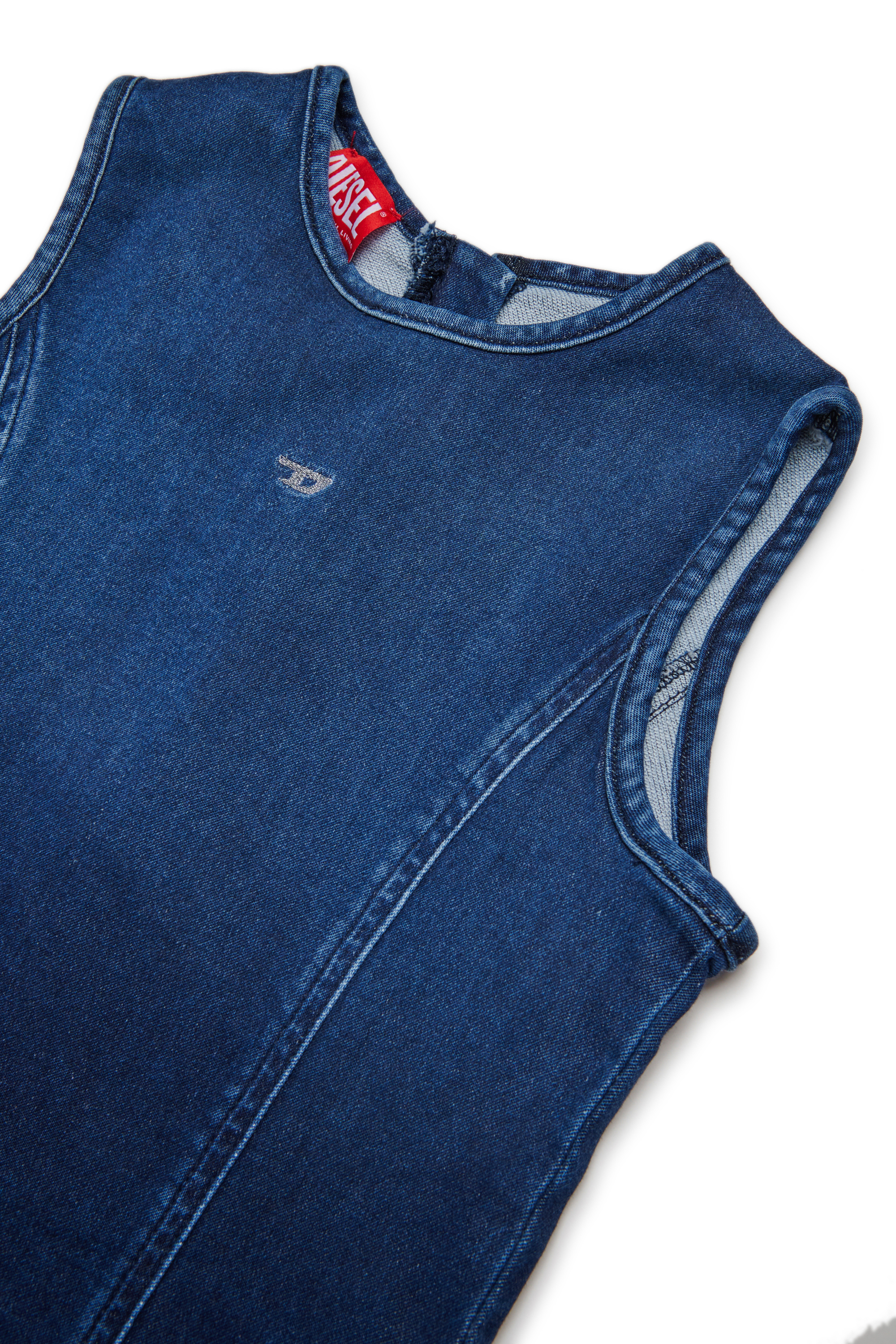 Diesel - DUMPY JJJ, Woman's Sleeveless denim dress in Dark Blue - 3