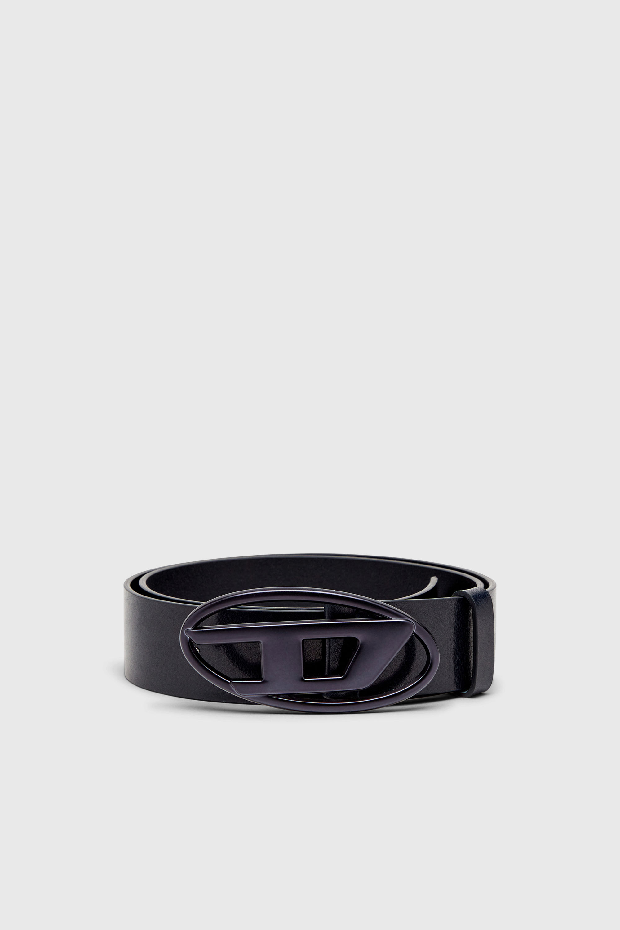 Diesel - B-1DR, Ceinture 3.9 cm en cuir avec boucle Oval D m&eacute;tallis&eacute;e Mixte in Bleu - 1