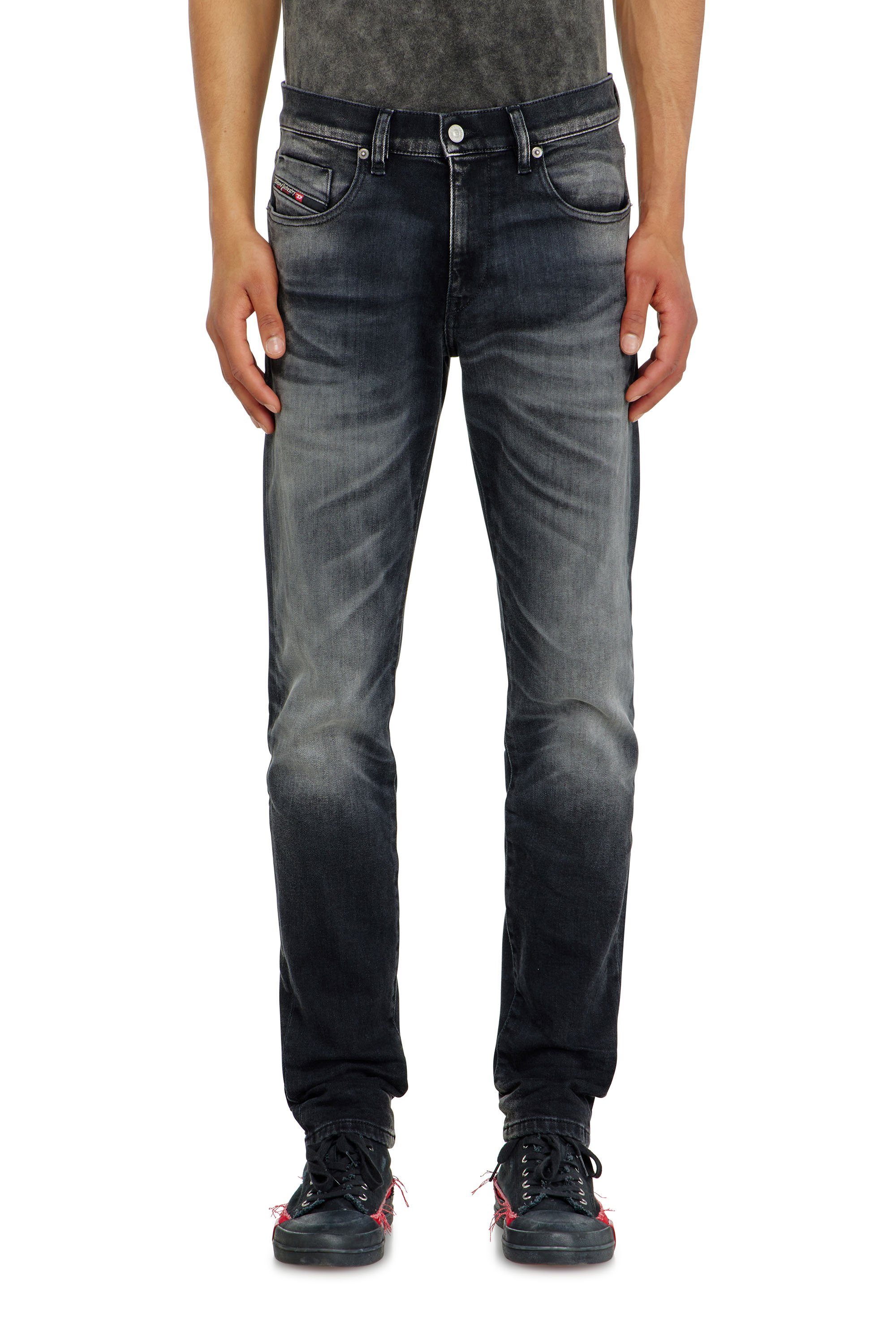 Diesel - Man's Slim Jeans 2019 D-Strukt 09P38, Black/Dark grey - 4
