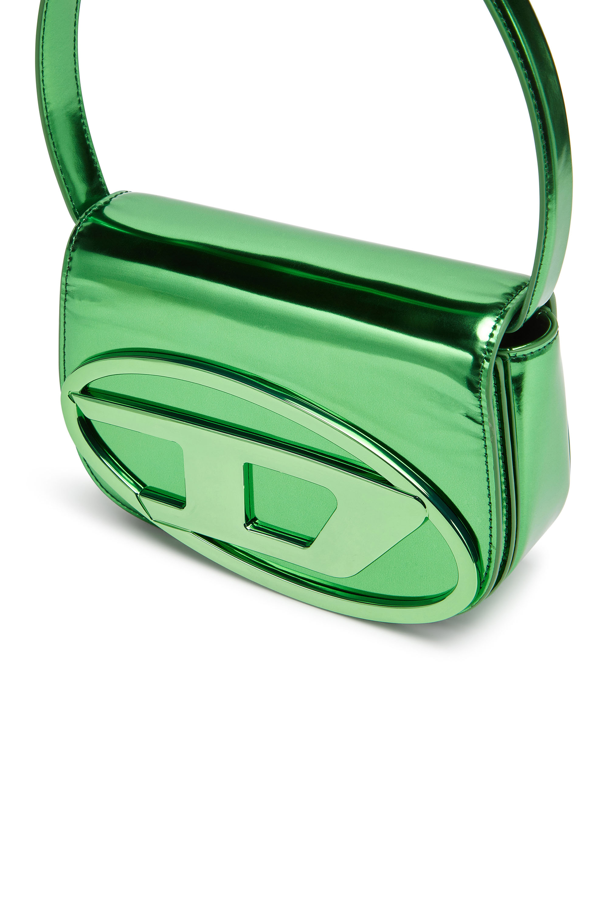 Diesel - 1DR, 1DR-Sac iconique &agrave; bandouli&egrave;re en cuir effet miroir Femme in Vert - 6
