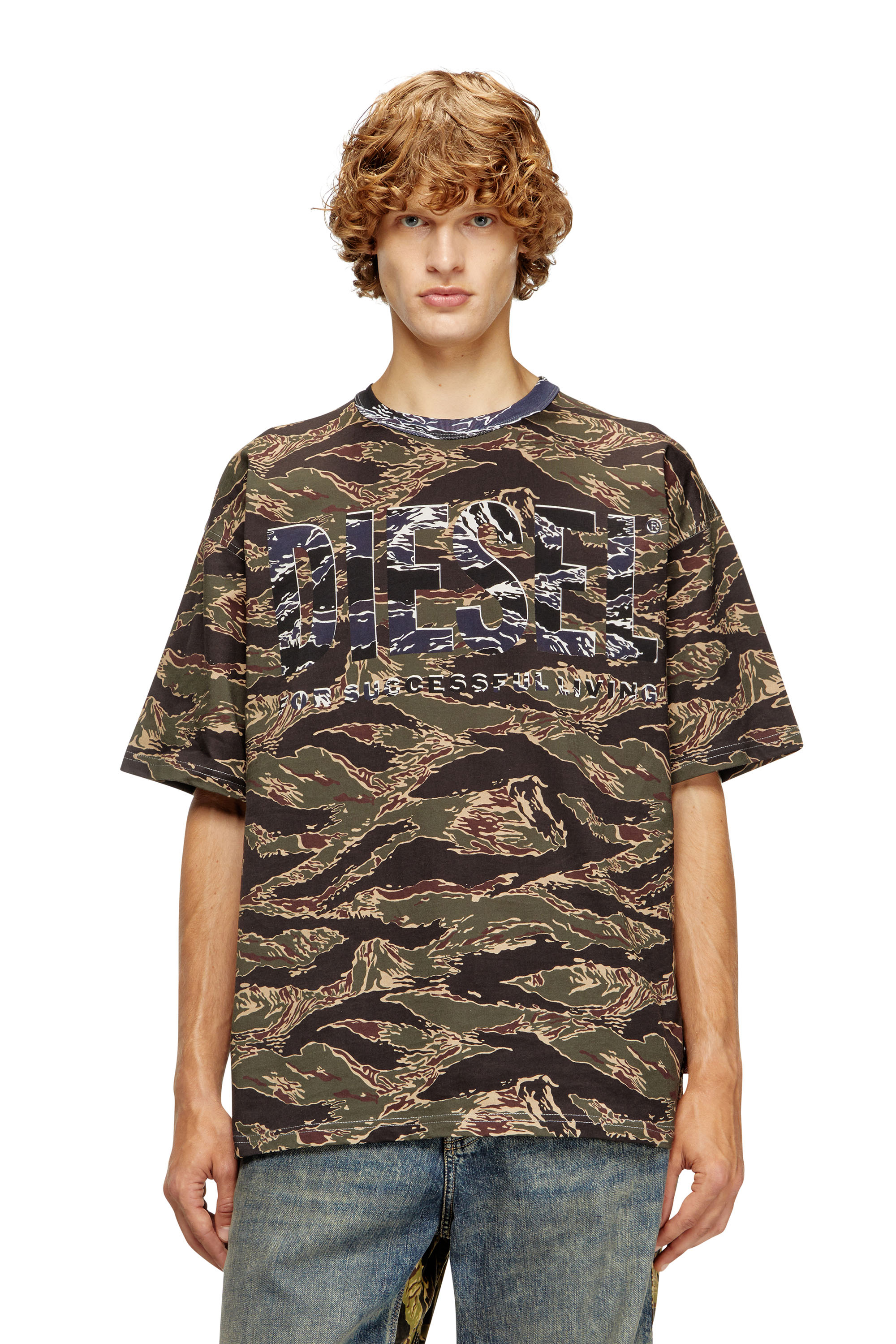 Diesel - T-BOXT-T22, T-shirt camouflage avec logo camouflage Homme in ToBeDefined - 1