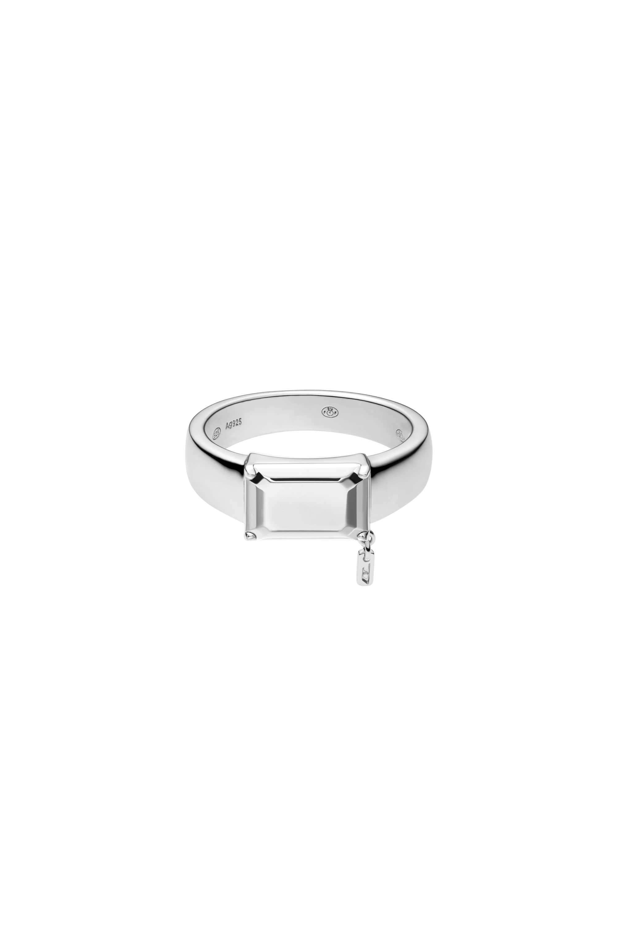 Diesel - DL1365040 STERLING SILVER JEWEL, Bague en argent sterling avec centre focal Mixte in Gris argenté - 2
