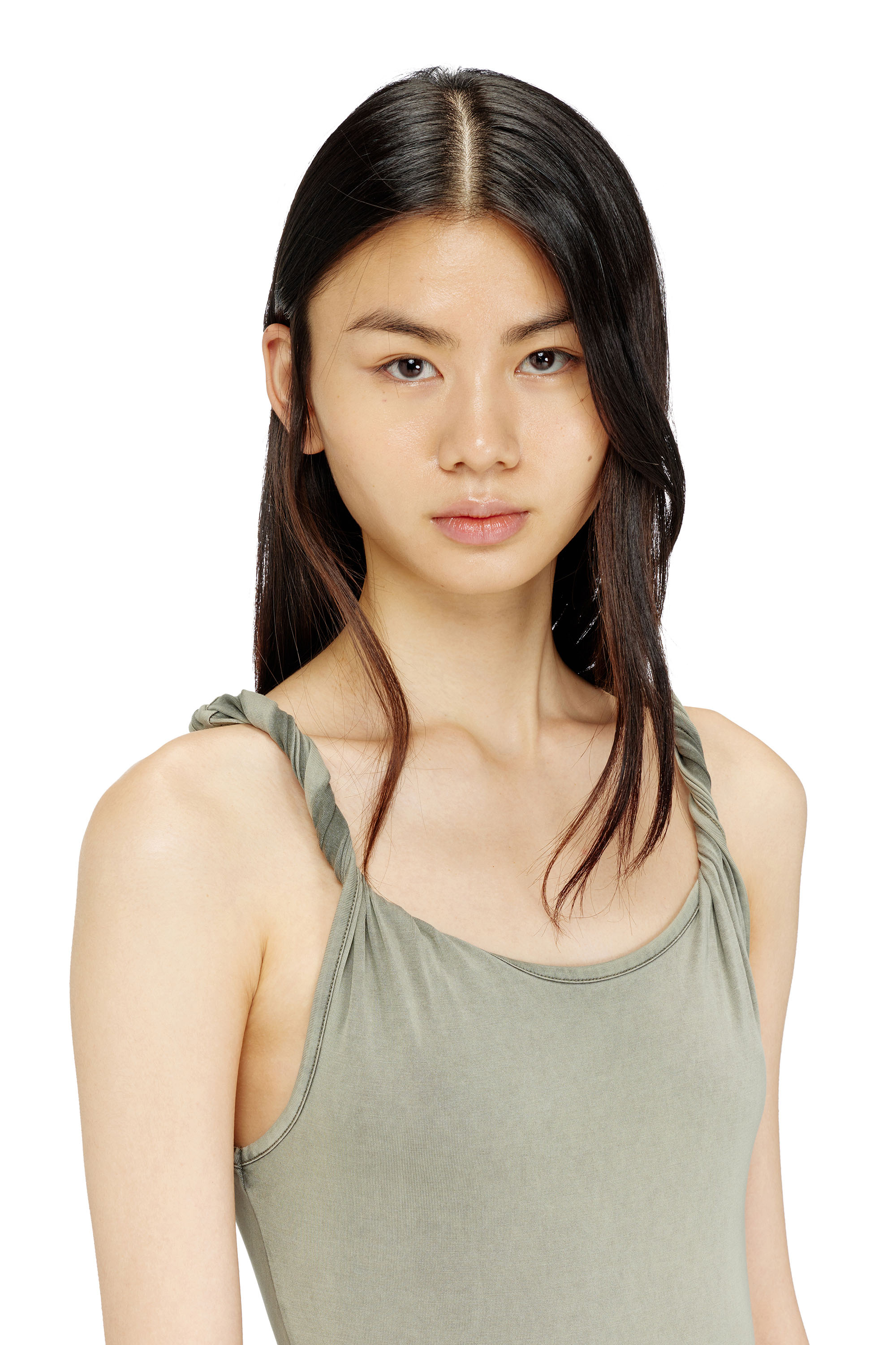 Diesel - D-ESTIGA-S1, Robe longue en jersey avec d&eacute;tails torsad&eacute;s Femme in ToBeDefined - 5